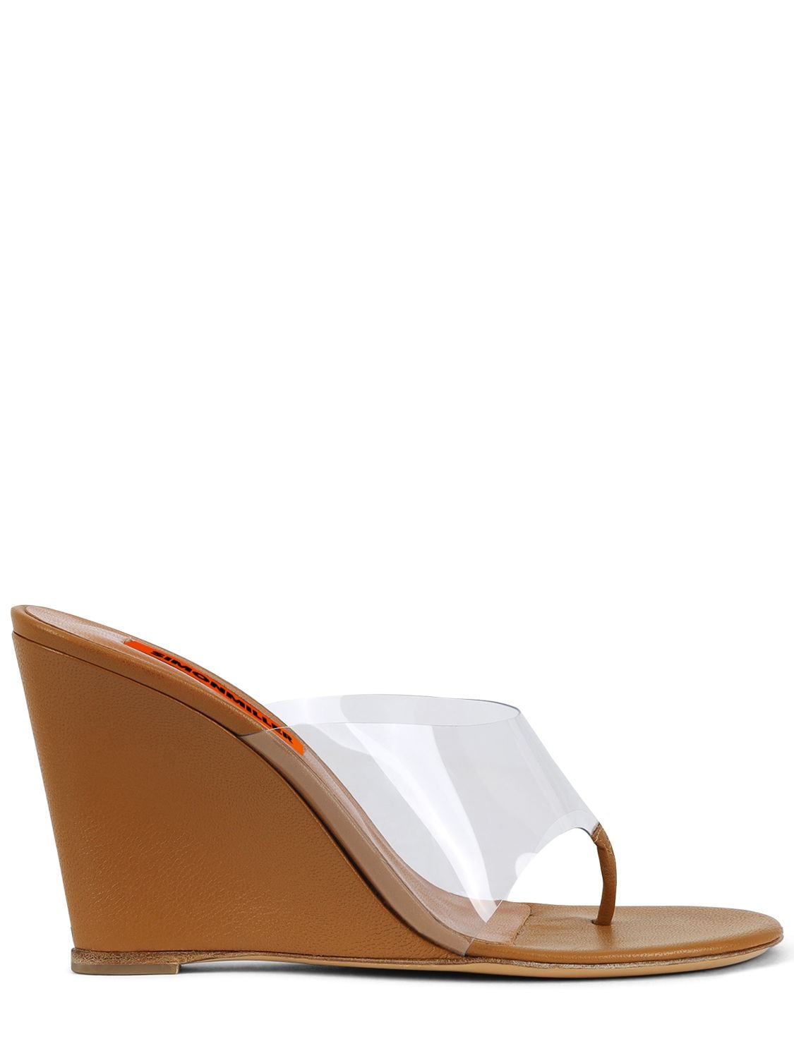 SIMON MILLER 100MM GHOST LEATHER & PVC WEDGES