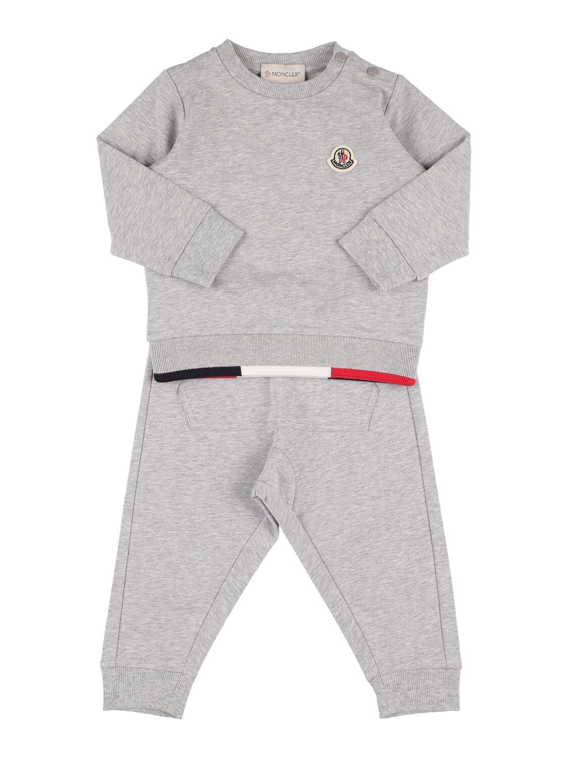 Moncler Kids' Logo Cotton Sweatshirt & Sweatpants In Grau