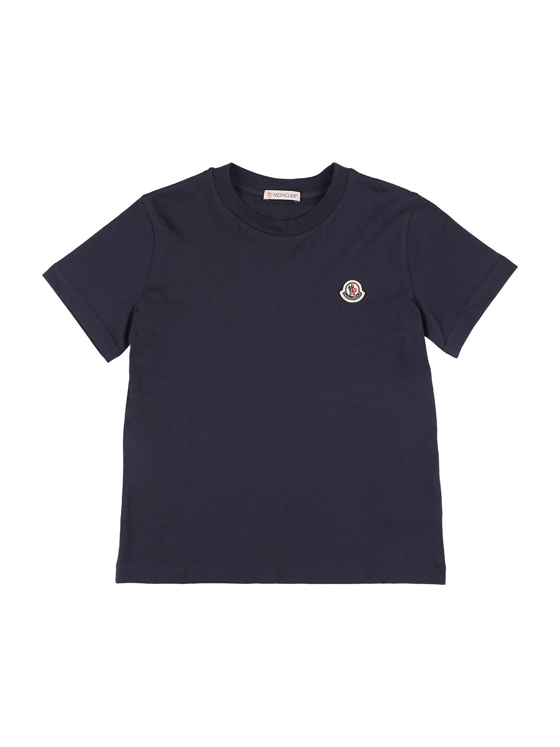 Moncler Kids' Cotton Jersey T-shirt In Dunkelblau