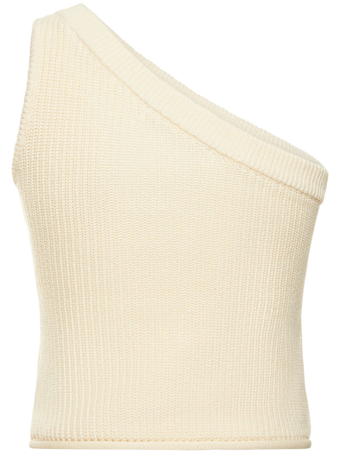 Shop Simon Miller Zen One Shoulder Cotton Knit Top In White