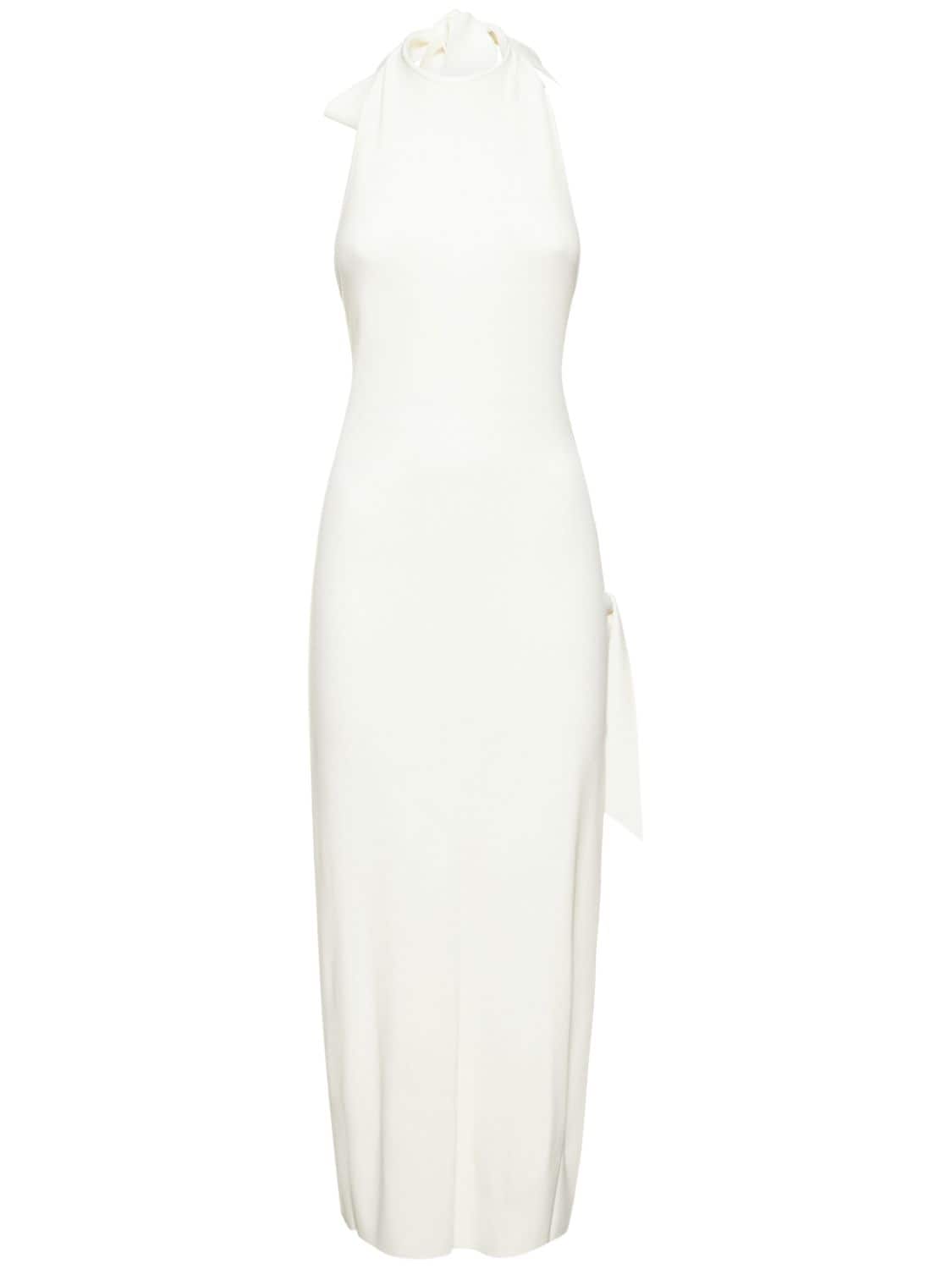 Simon Miller Junjo Compact Viscose Knit Midi Dress In White | ModeSens