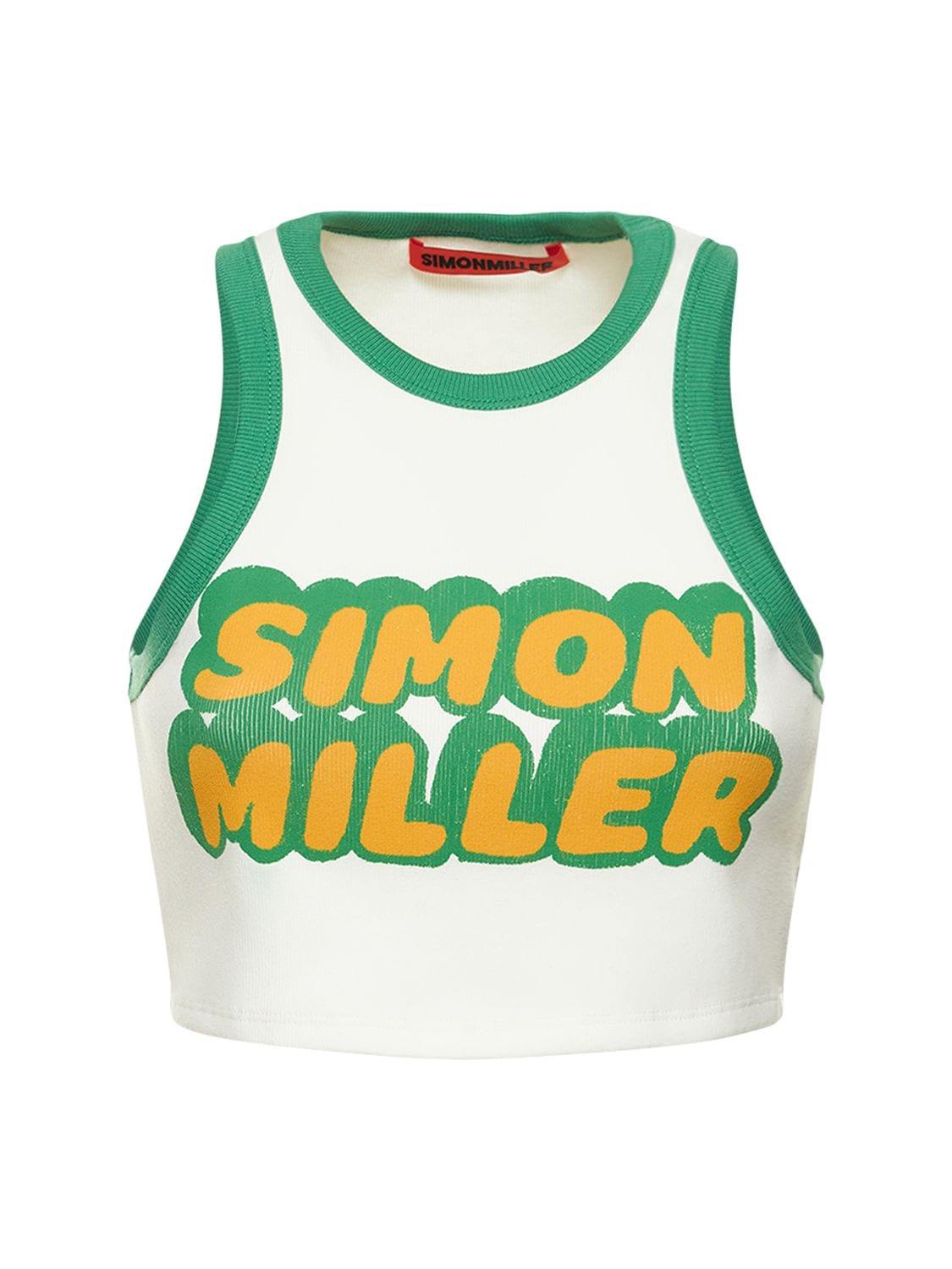 SIMON MILLER DIBBY PRINTED LOGO COTTON TANK TOP