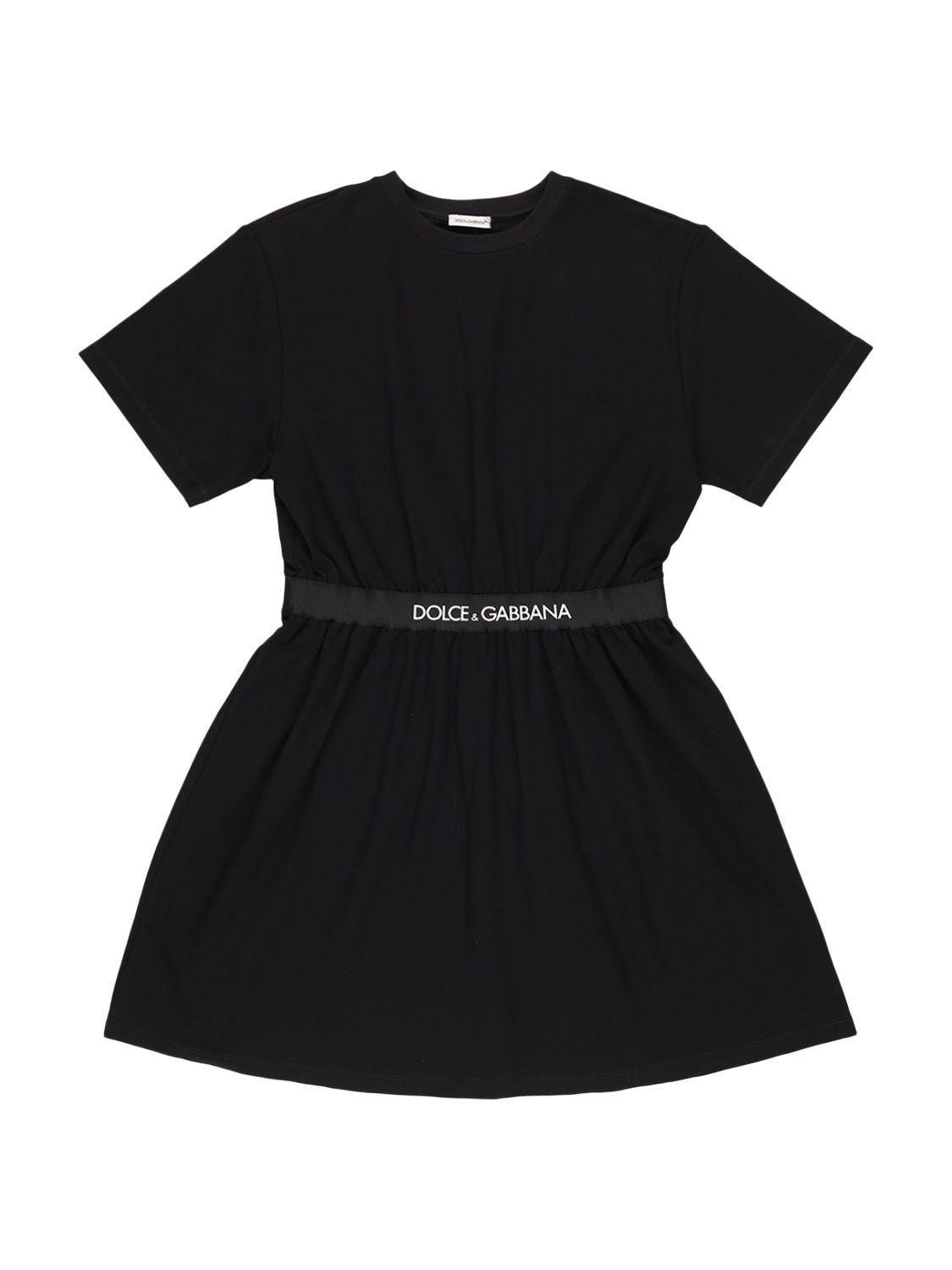 Logo Cotton Blend Jersey Dress – KIDS-GIRLS > CLOTHING > DRESSES