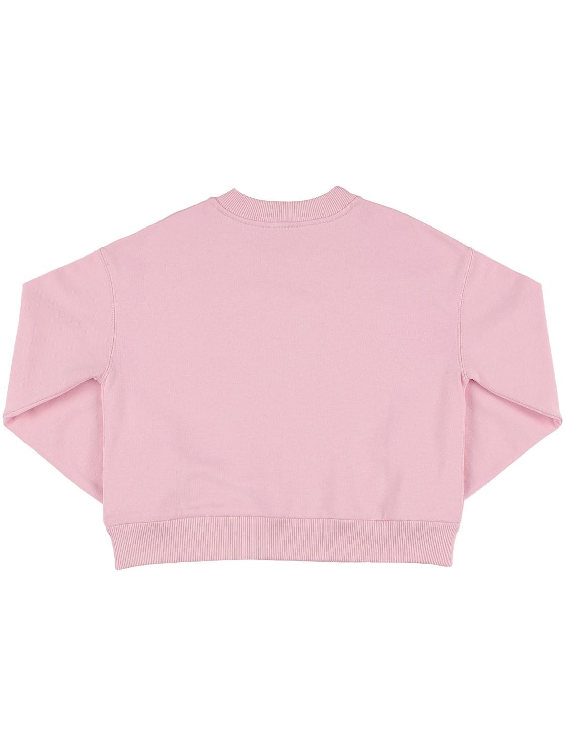 Shop Dolce & Gabbana Logo Patch Cotton Sweatshirt In Pink
