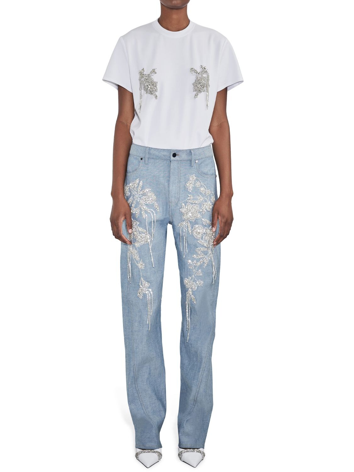 Shop Et Ochs Easton Embellished Denim Mid Rise Jeans