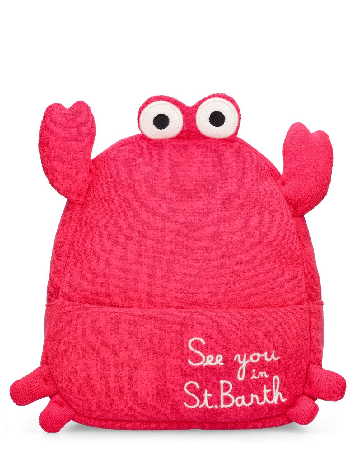 Mc2 Saint Barth Kids' Cotton Terry Crab Backpack In Red