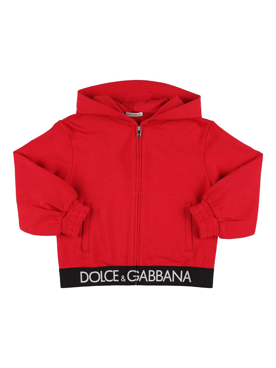 Cotton Zip-up Hoodie W/logo Tape