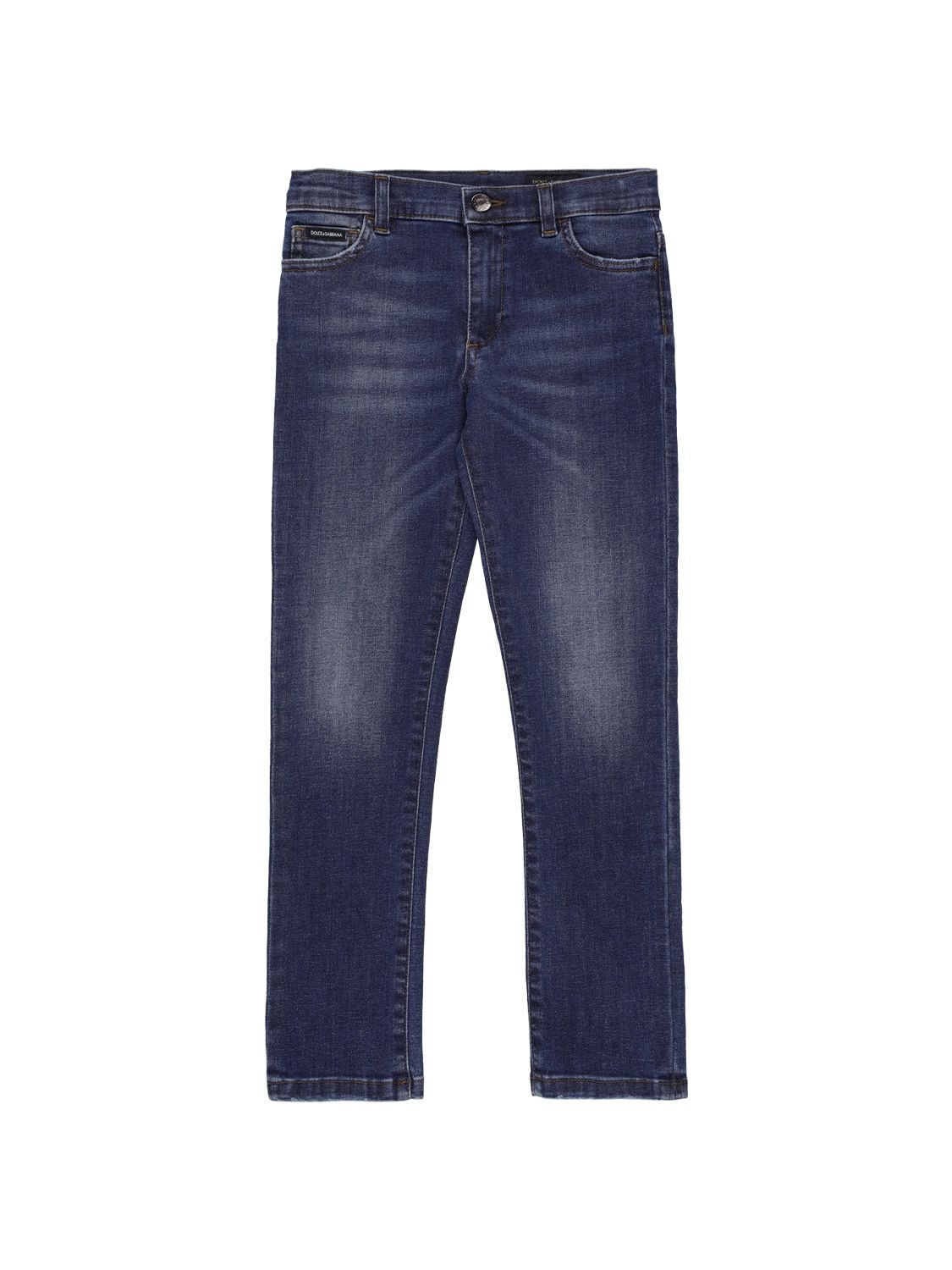Dolce & Gabbana Kids' Stonewashed Cotton Denim Jeans