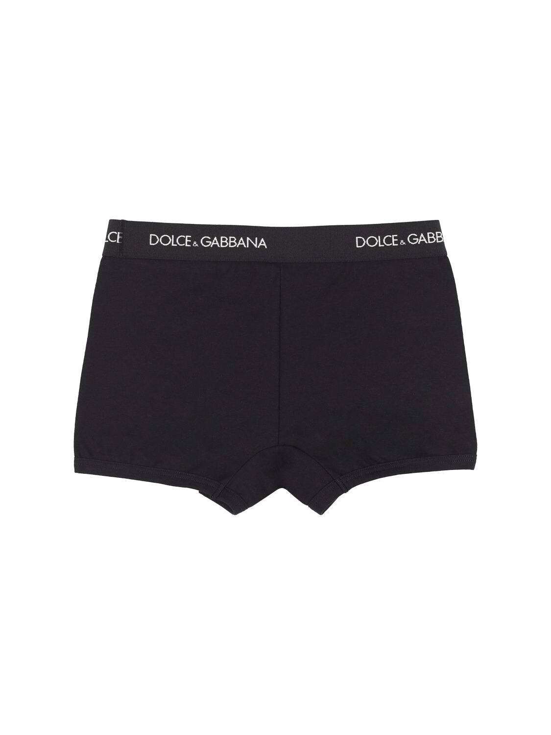 Shop Dolce & Gabbana Set Of 2 Logo Cotton Boxer Briefs In Black