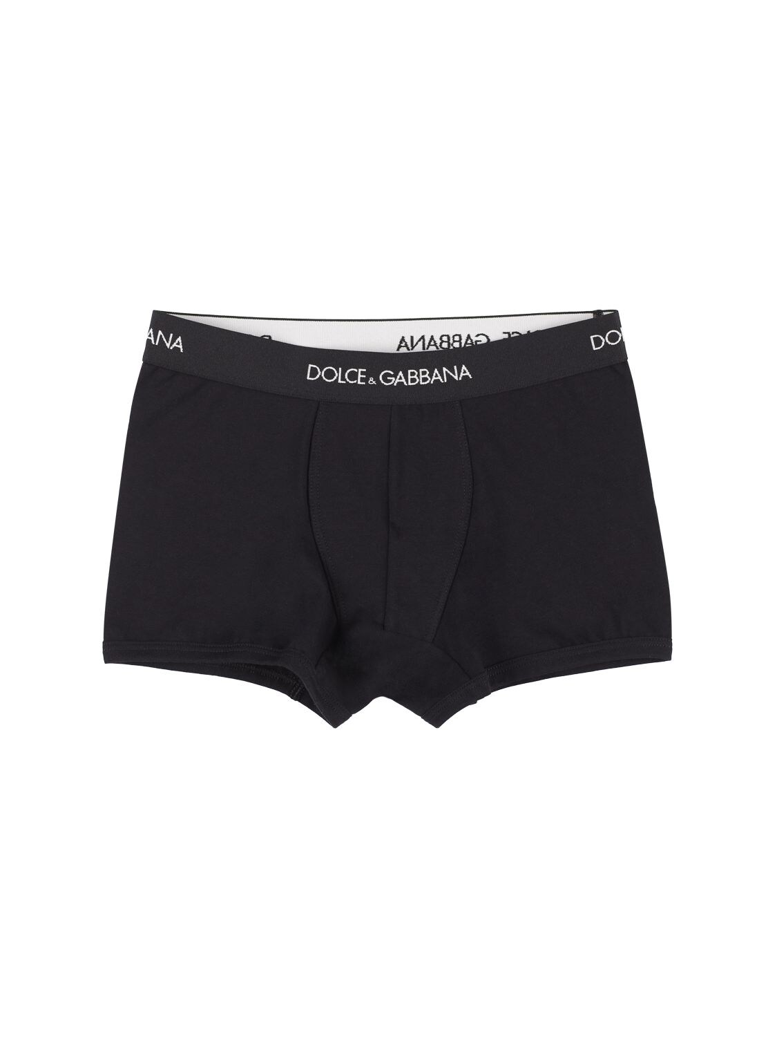 Shop Dolce & Gabbana Set Of 2 Logo Cotton Boxer Briefs In Black