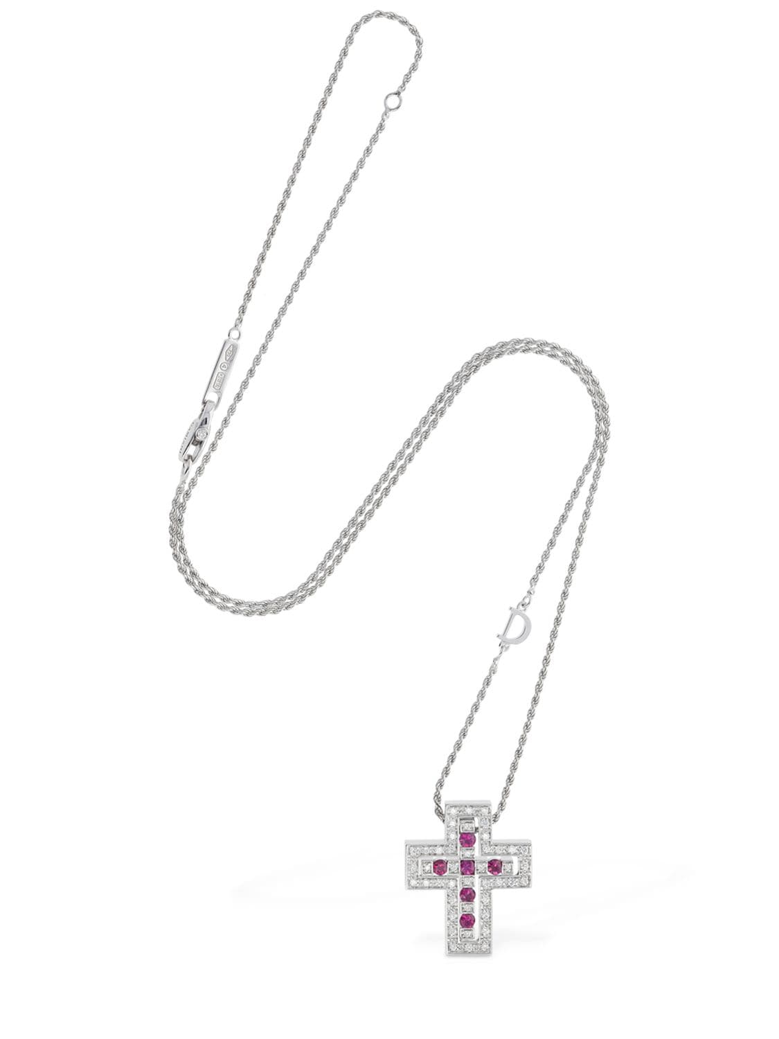 Shop Damiani Belle Epoque Ruby & Diamond Necklace In Ruby,diamond