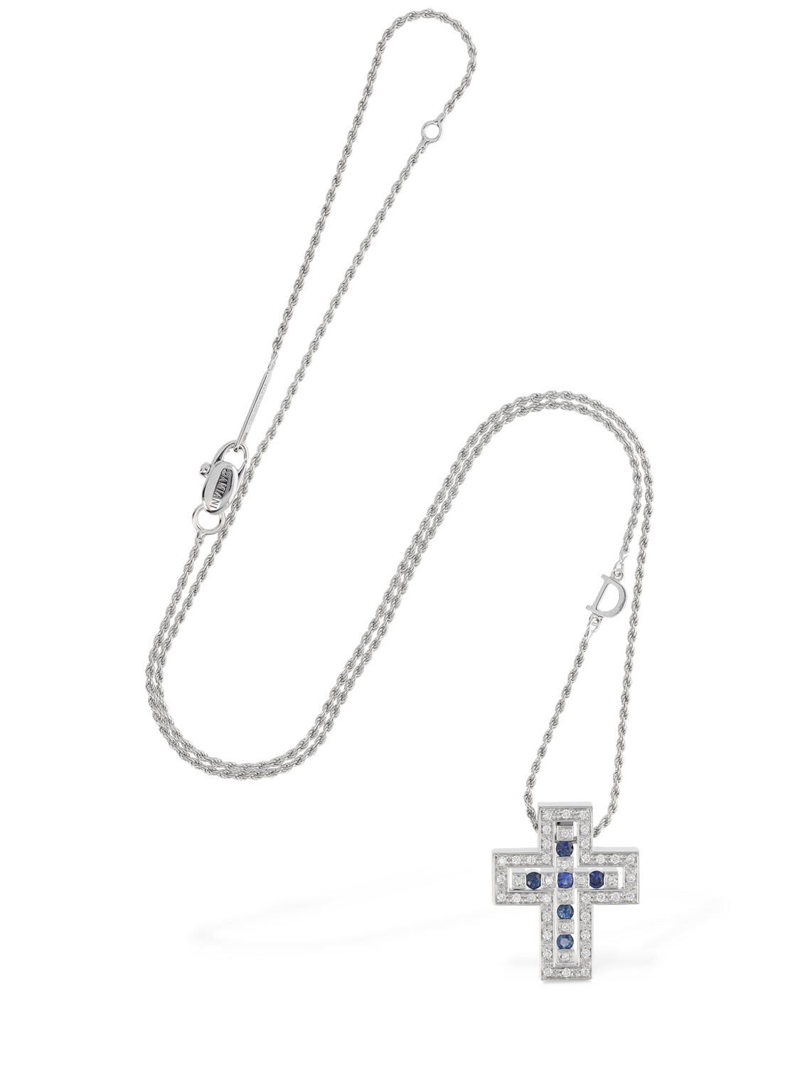 Shop Damiani Belle Epoque Sapphire & Diamond Necklace In Blue,diamond