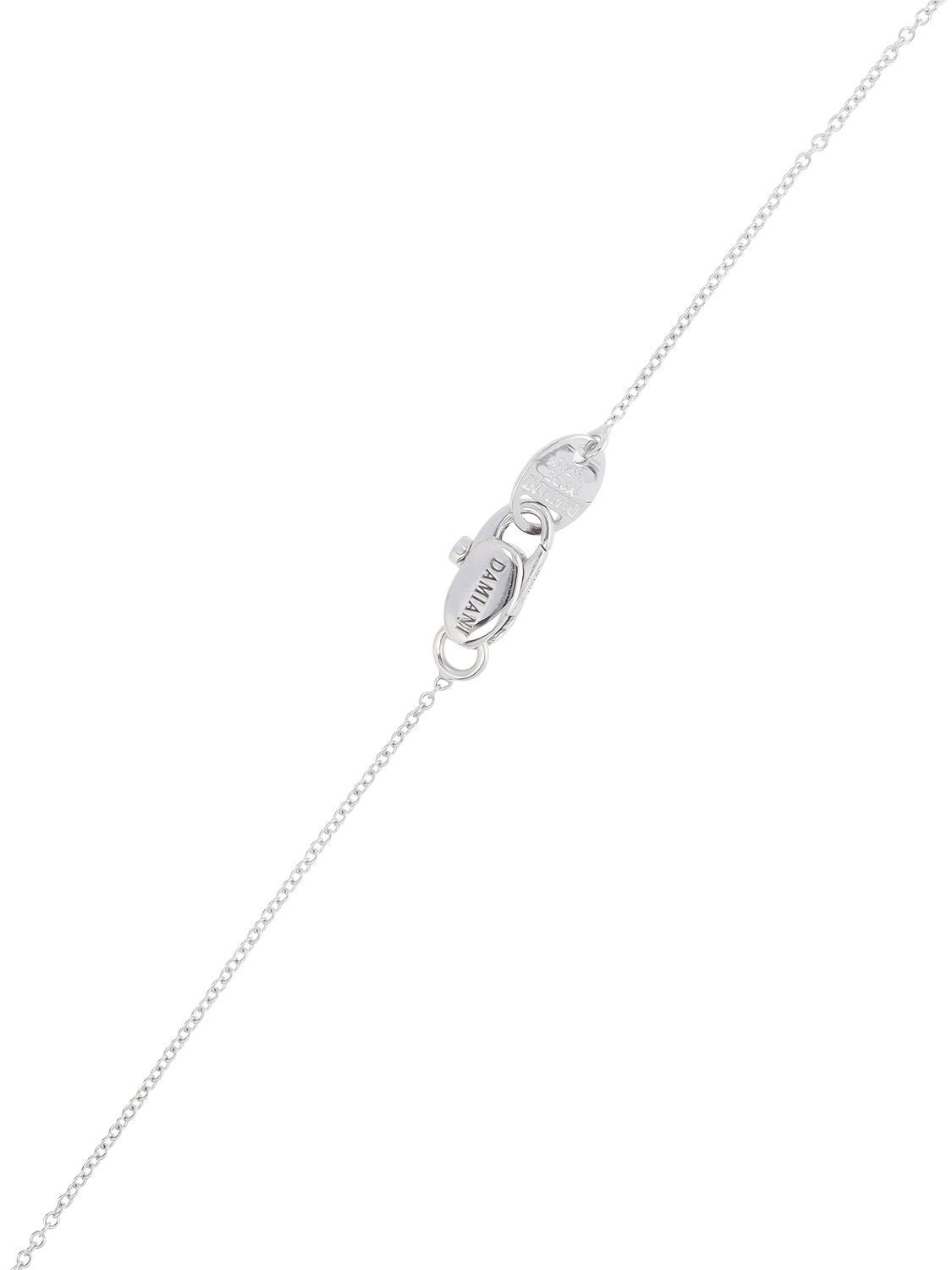 Shop Damiani Belle Epoque Square Diamond Necklace In Silver,diamond