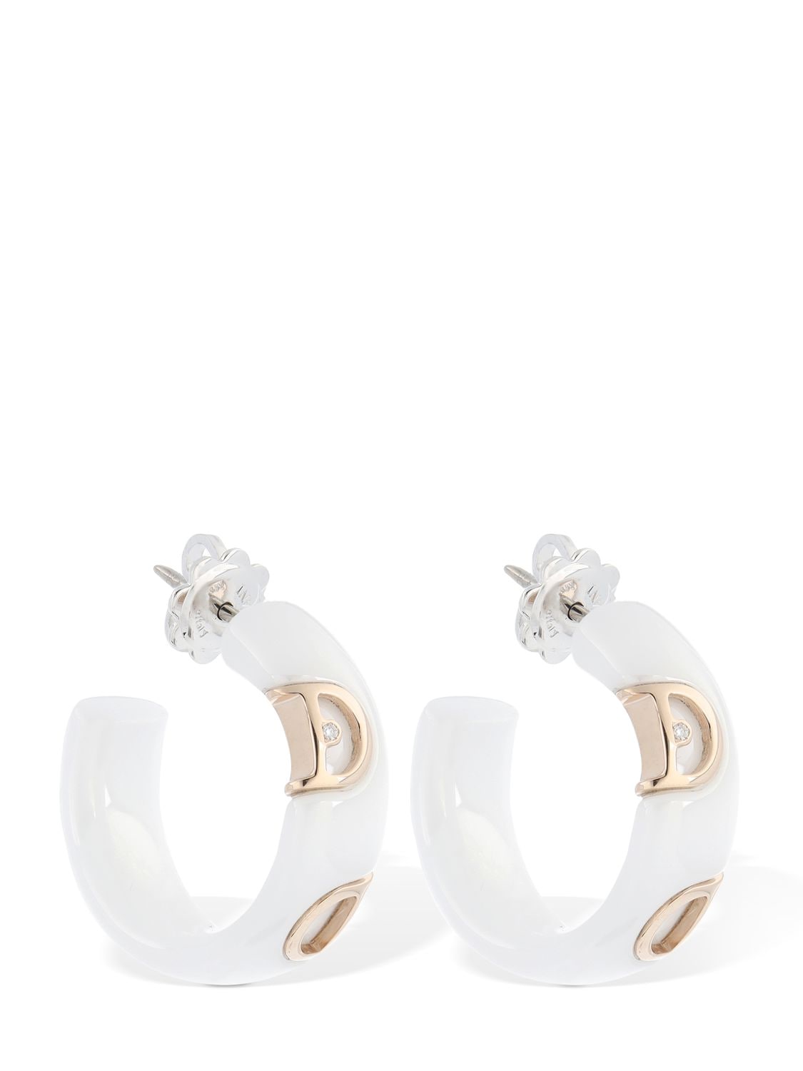 Damiani D. Icon 18kt Gold & Ceramic Earrings