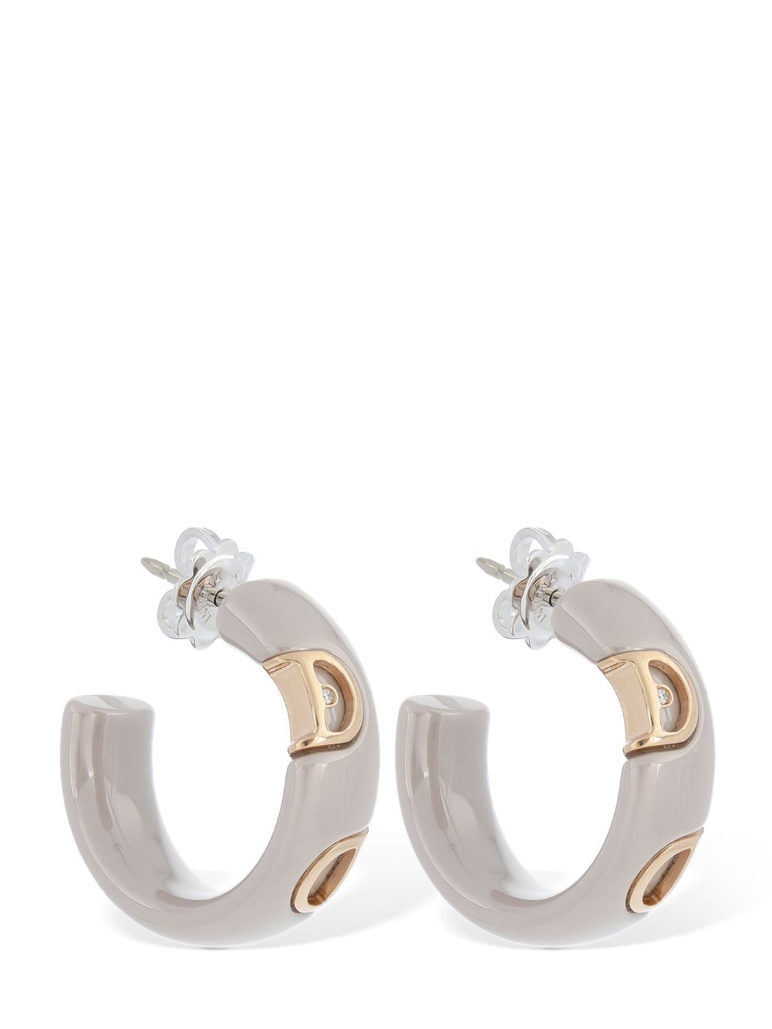 Damiani D. Icon 18kt Gold & Ceramic Earrings