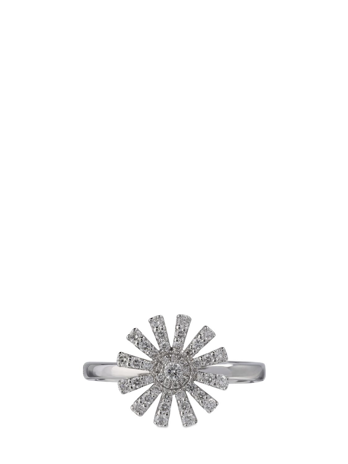 Shop Damiani Margherita 18kt Gold & Diamond Ring In Silver,diamond