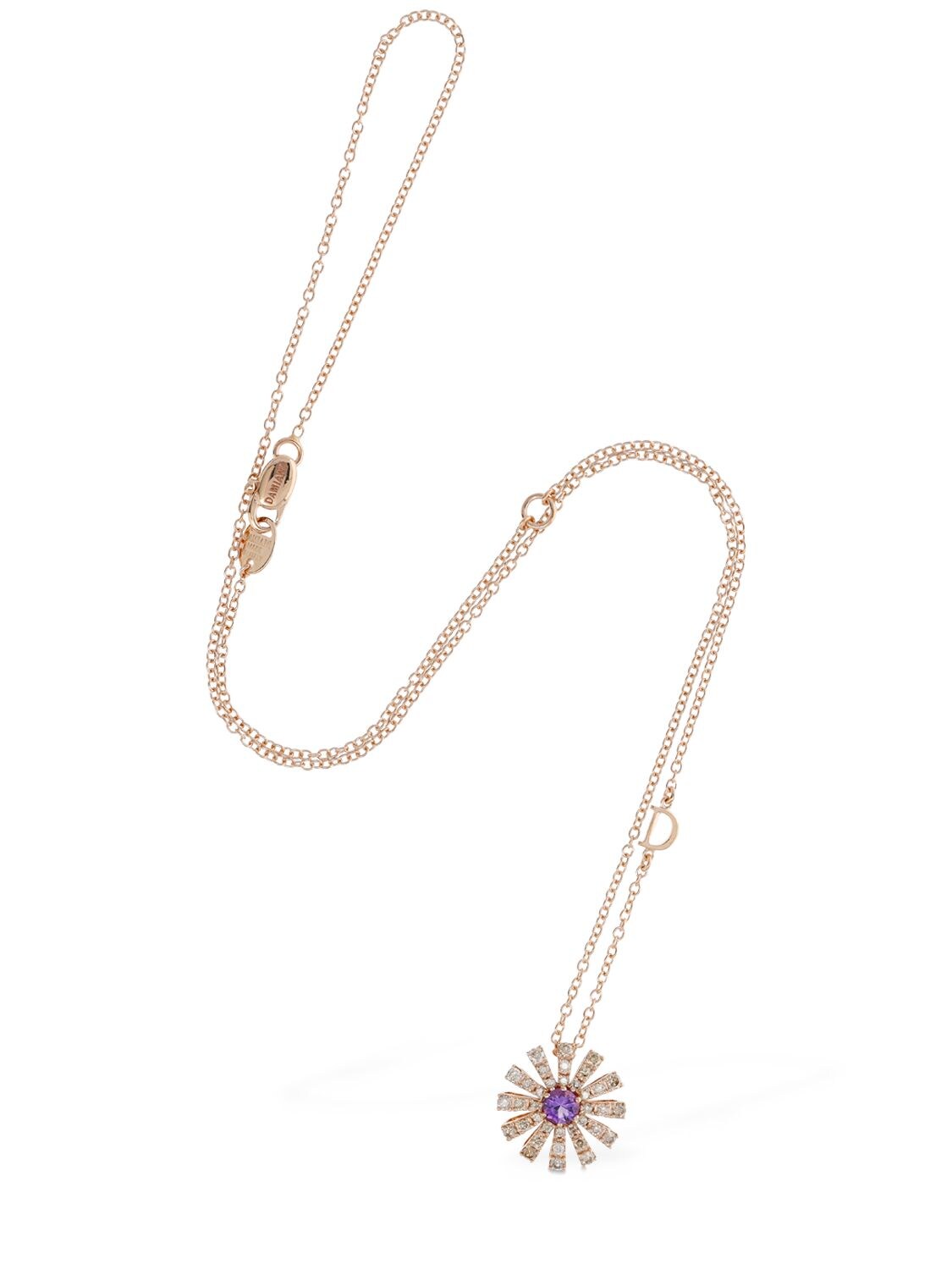 Shop Damiani Margherita Amethyst & Diamond Necklace In Rose,diamond