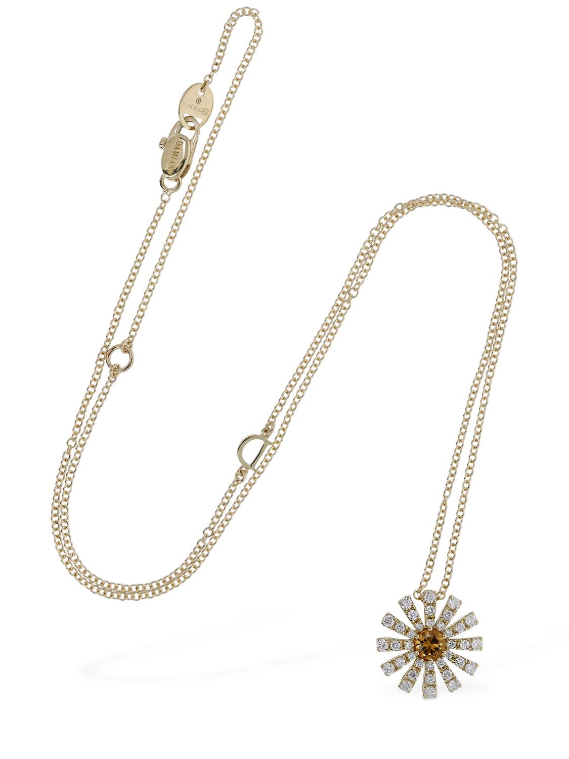 Shop Damiani Margherita Citrine & Diamond Necklace In Gold,diamond