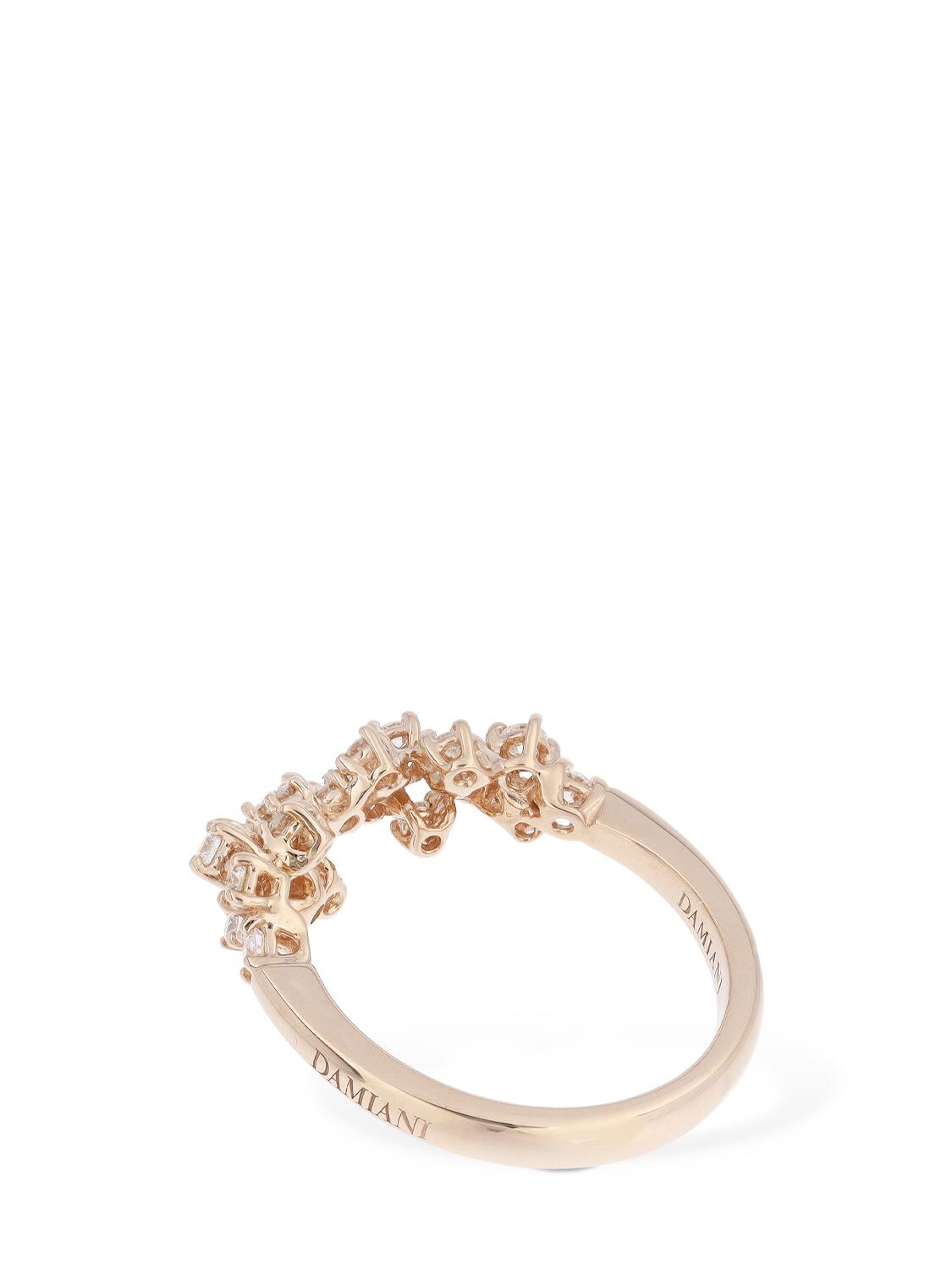 Shop Damiani Mimosa 18kt Gold & Diamond Ring In Rose,diamond