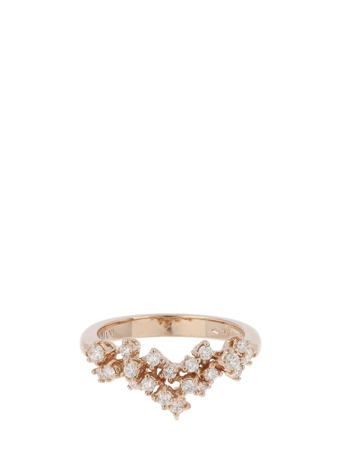 Shop Damiani Mimosa 18kt Gold & Diamond Ring In Rose,diamond