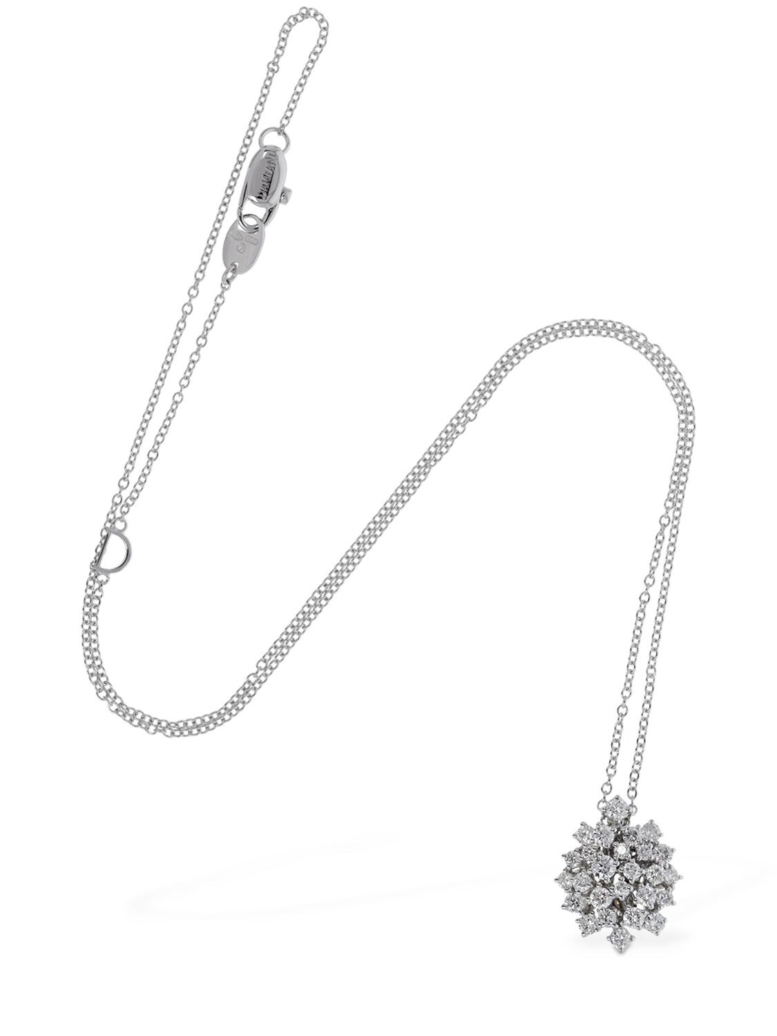 Shop Damiani Mimosa 18kt Gold & Diamond Necklace In Silver,diamond