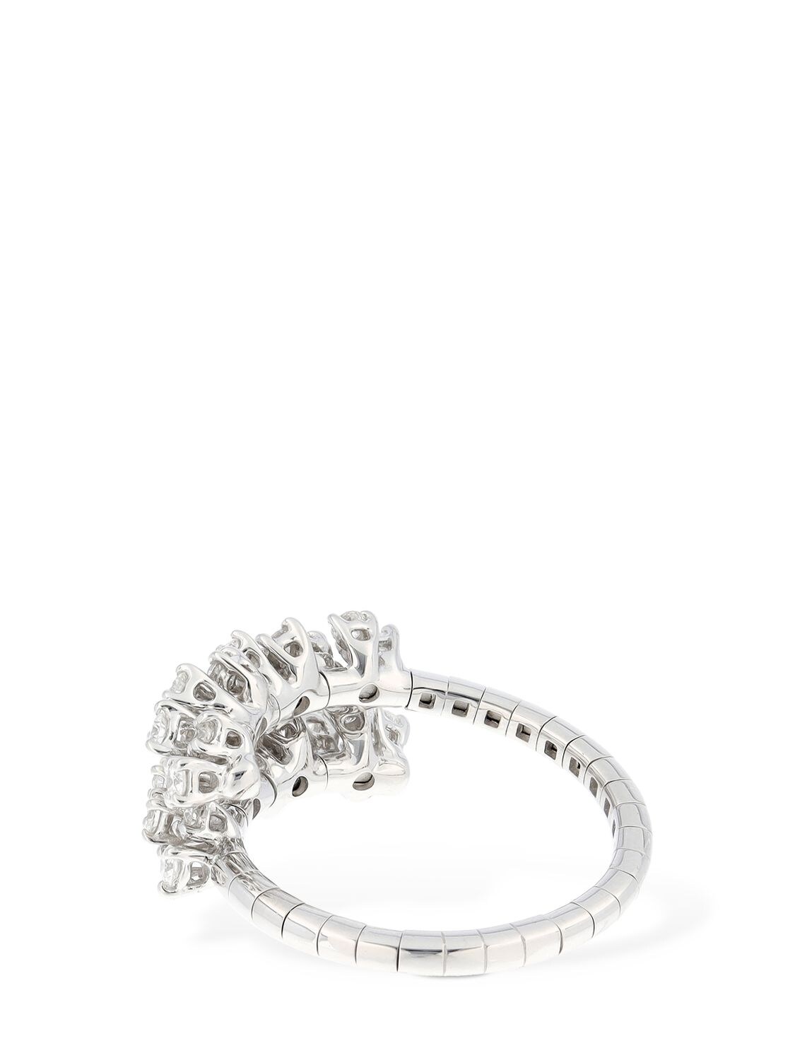 Shop Damiani Mimosa Flexi 18kt Gold & Diamond Ring In Silver,diamond