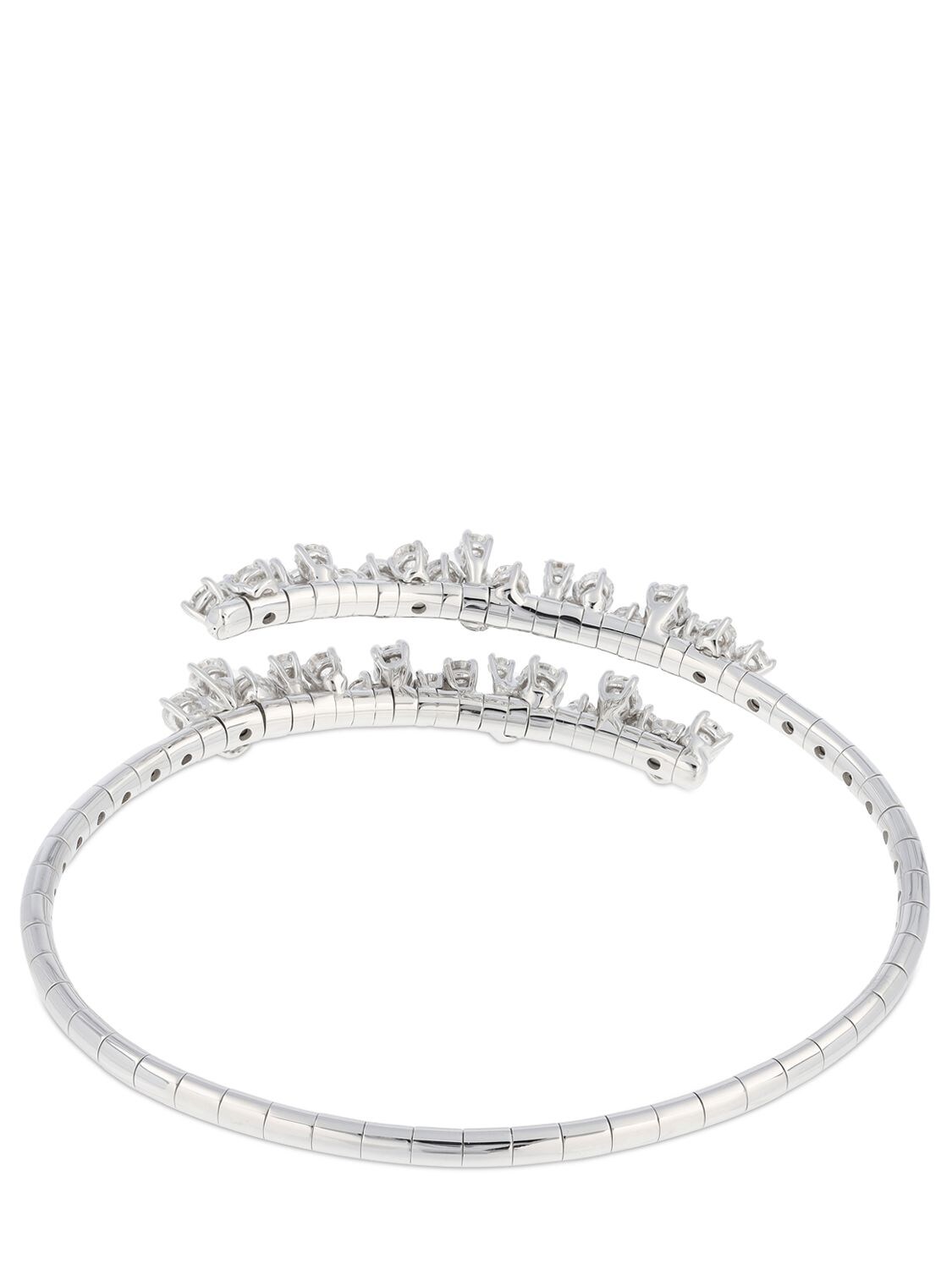 Shop Damiani Mimosa Flexi 18kt Gold & Diamond Bracele In Silver,diamond