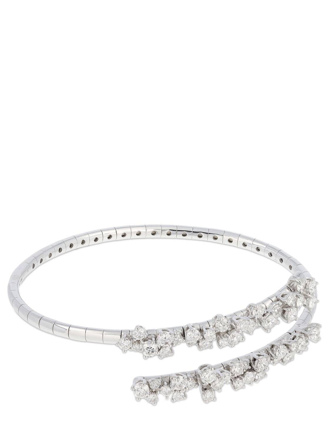 Shop Damiani Mimosa Flexi 18kt Gold & Diamond Bracele In Silver,diamond