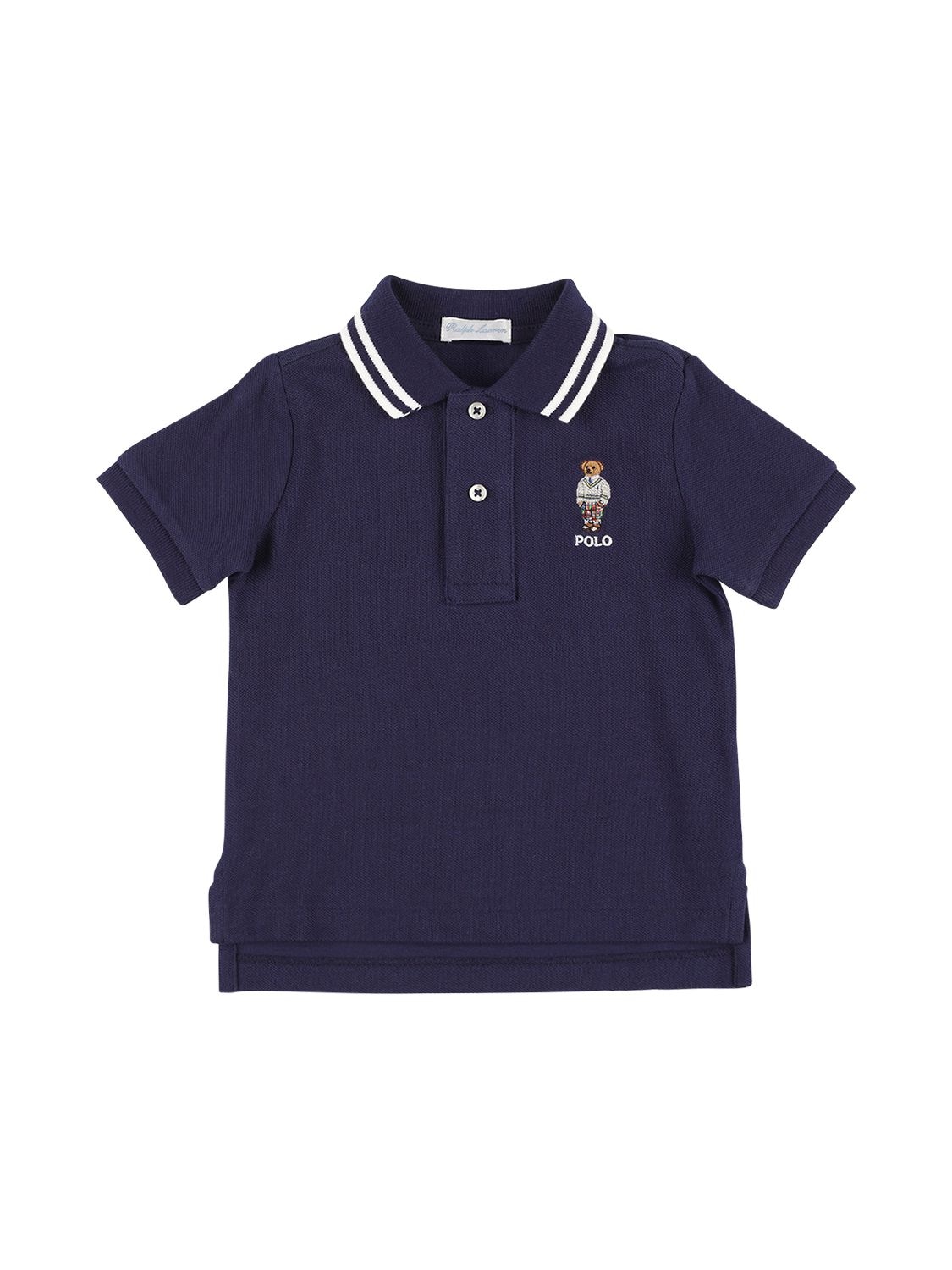 Cotton Piquet Polo Shirt W/logo – KIDS-BOYS > CLOTHING > POLO SHIRTS