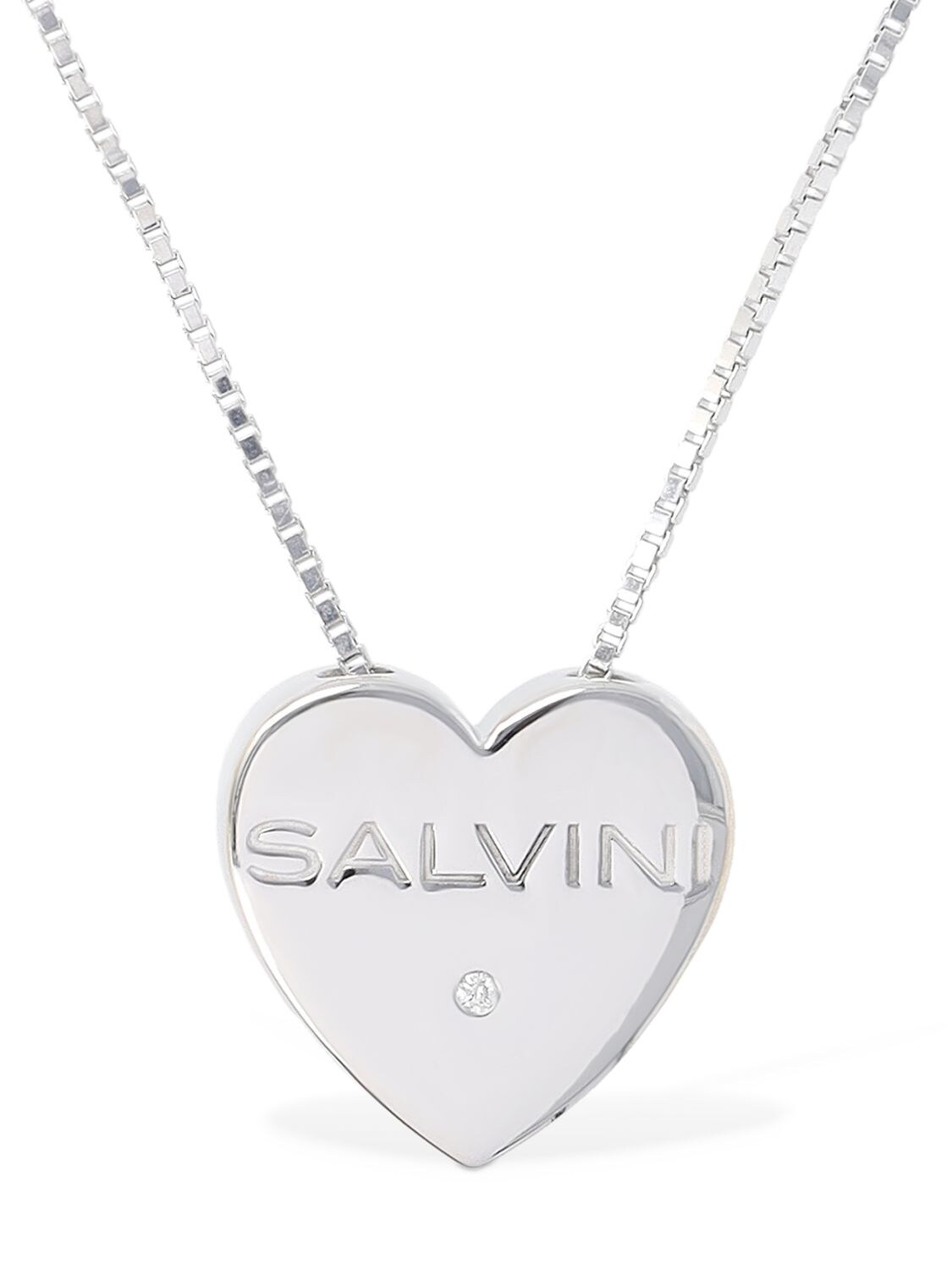 Shop Salvini I Segni 18kt & Diamond Charm Necklace In Silver,diamond