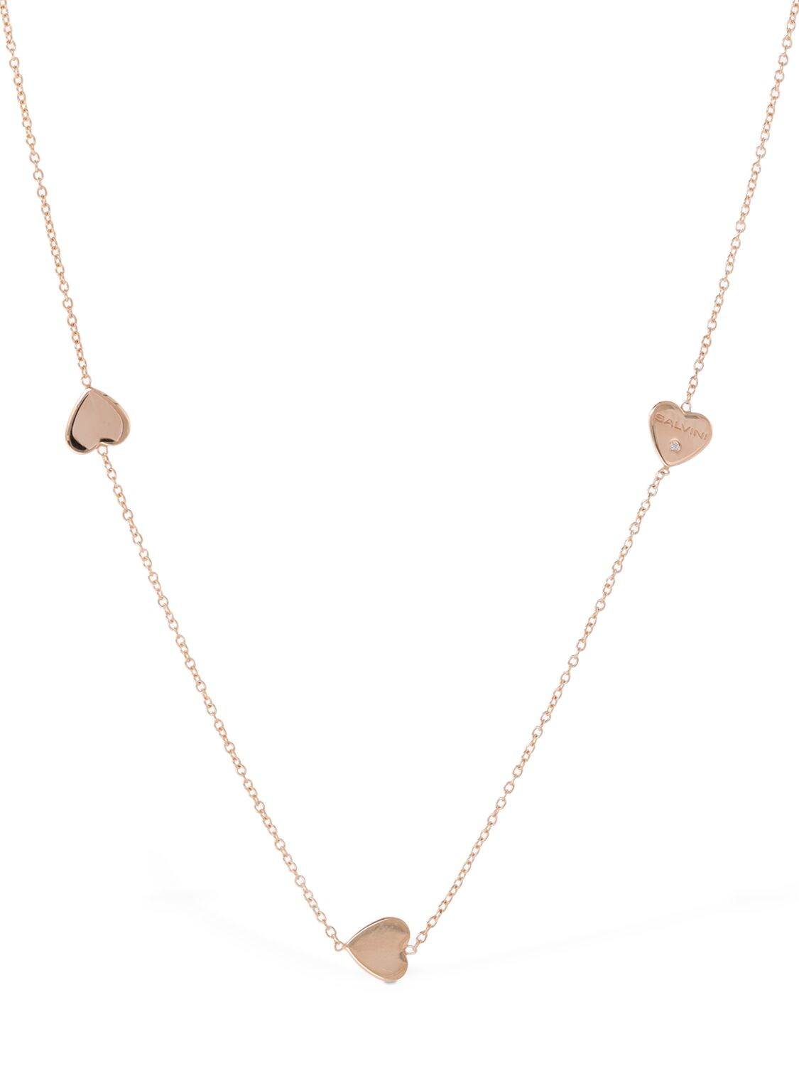 Shop Salvini I Segni 9kt Gold & Diamond Necklace In Rotgold