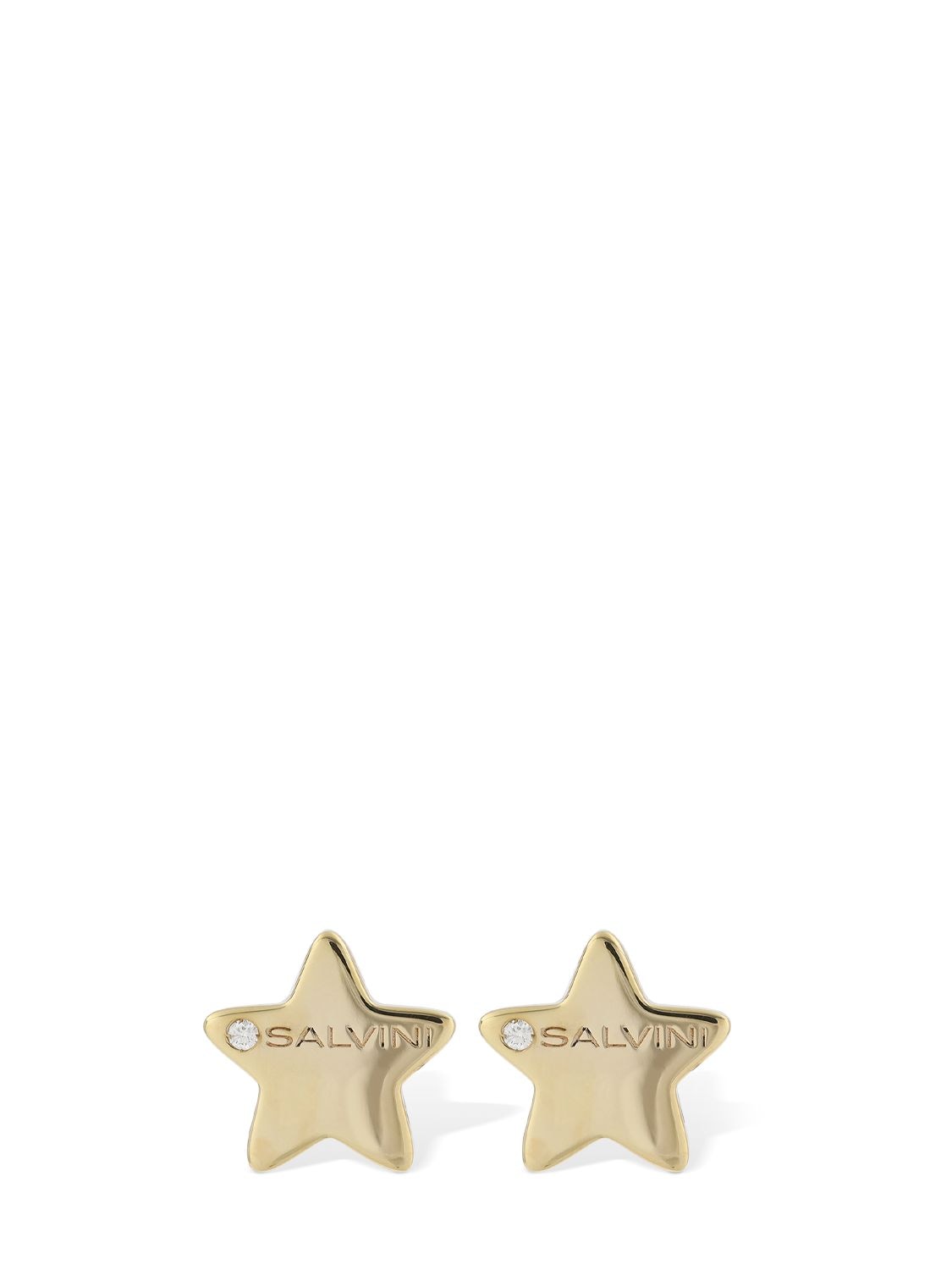 Salvini I Segni 9kt Gold & Diamond Star Earrings