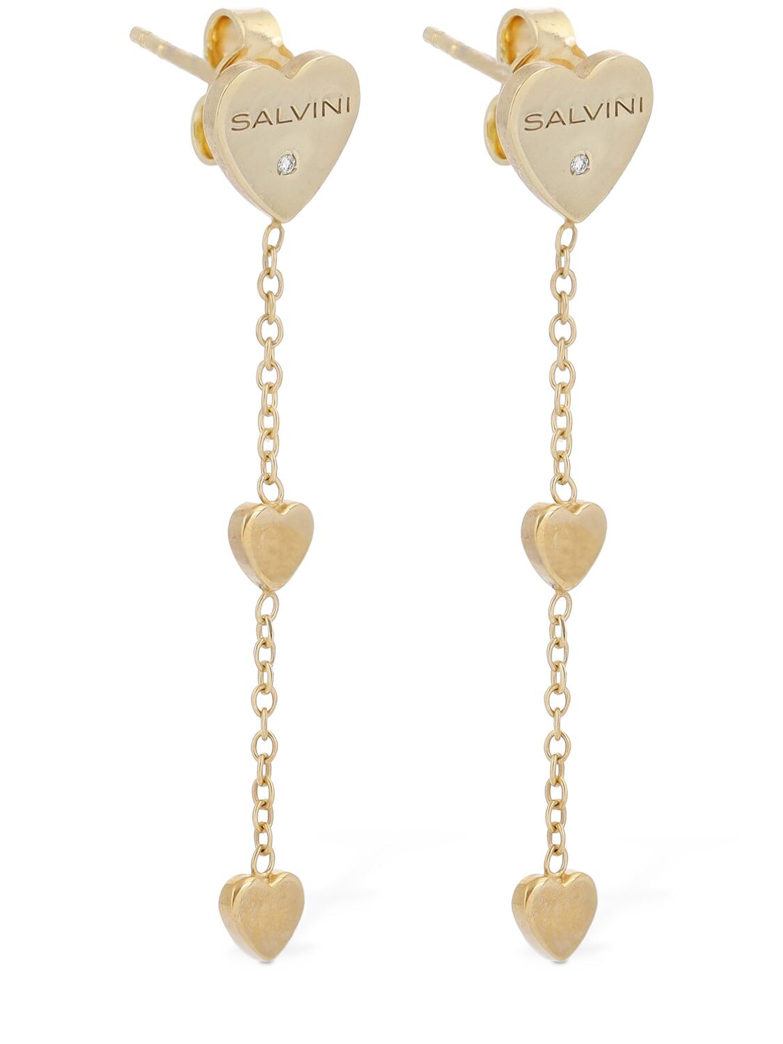 Shop Salvini I Segni 9kt Gold & Diamond Drop Earrings