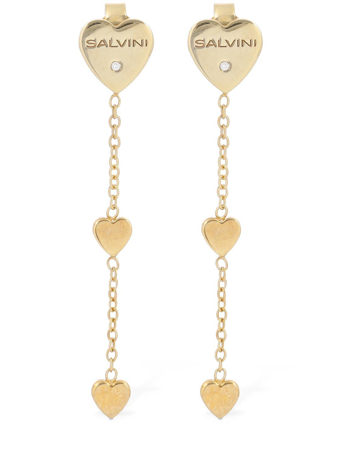 Salvini I Segni 9kt Gold & Diamond Drop Earrings