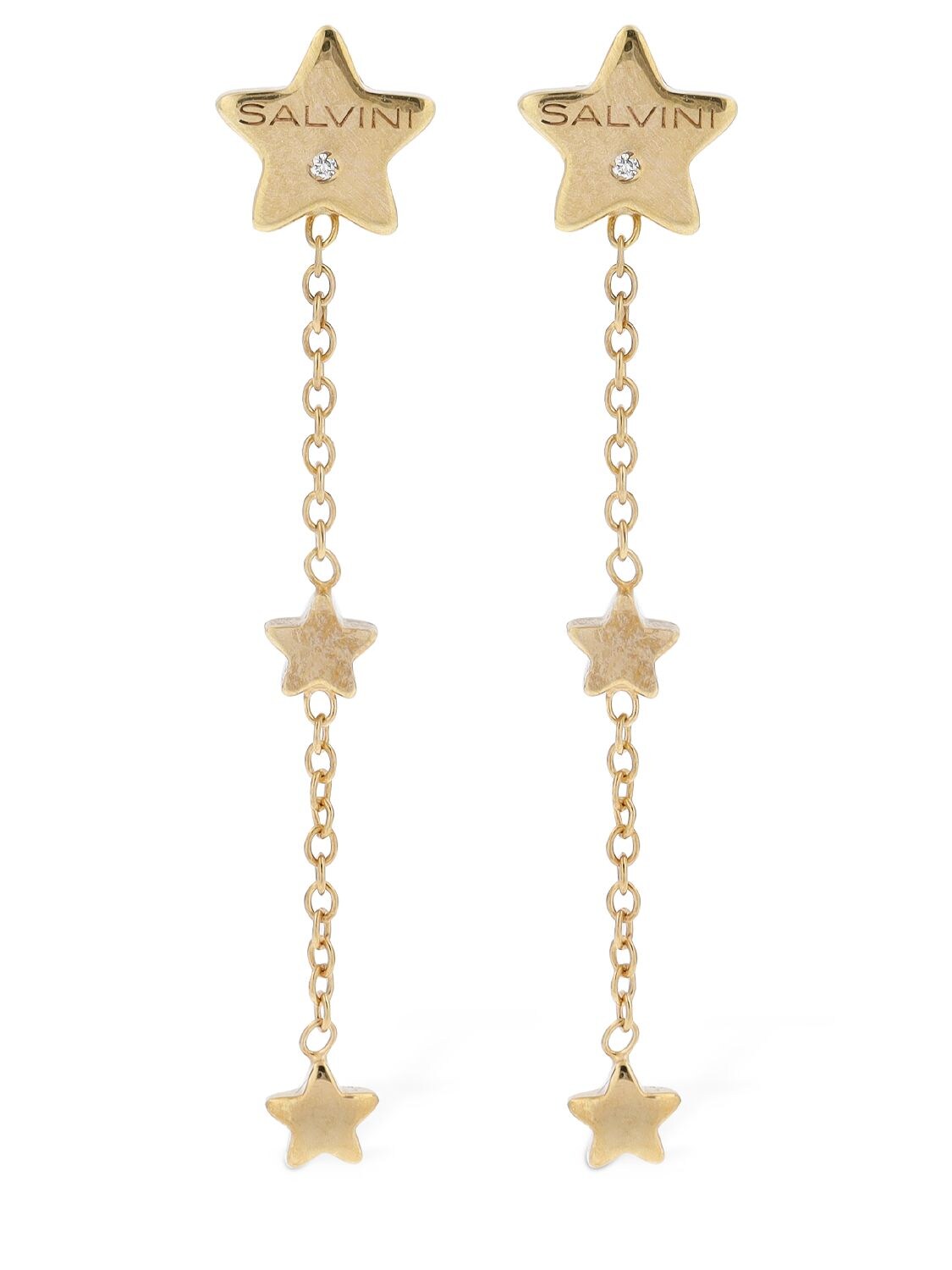 Salvini I Segni 9kt Gold & Diamond Drop Earrings