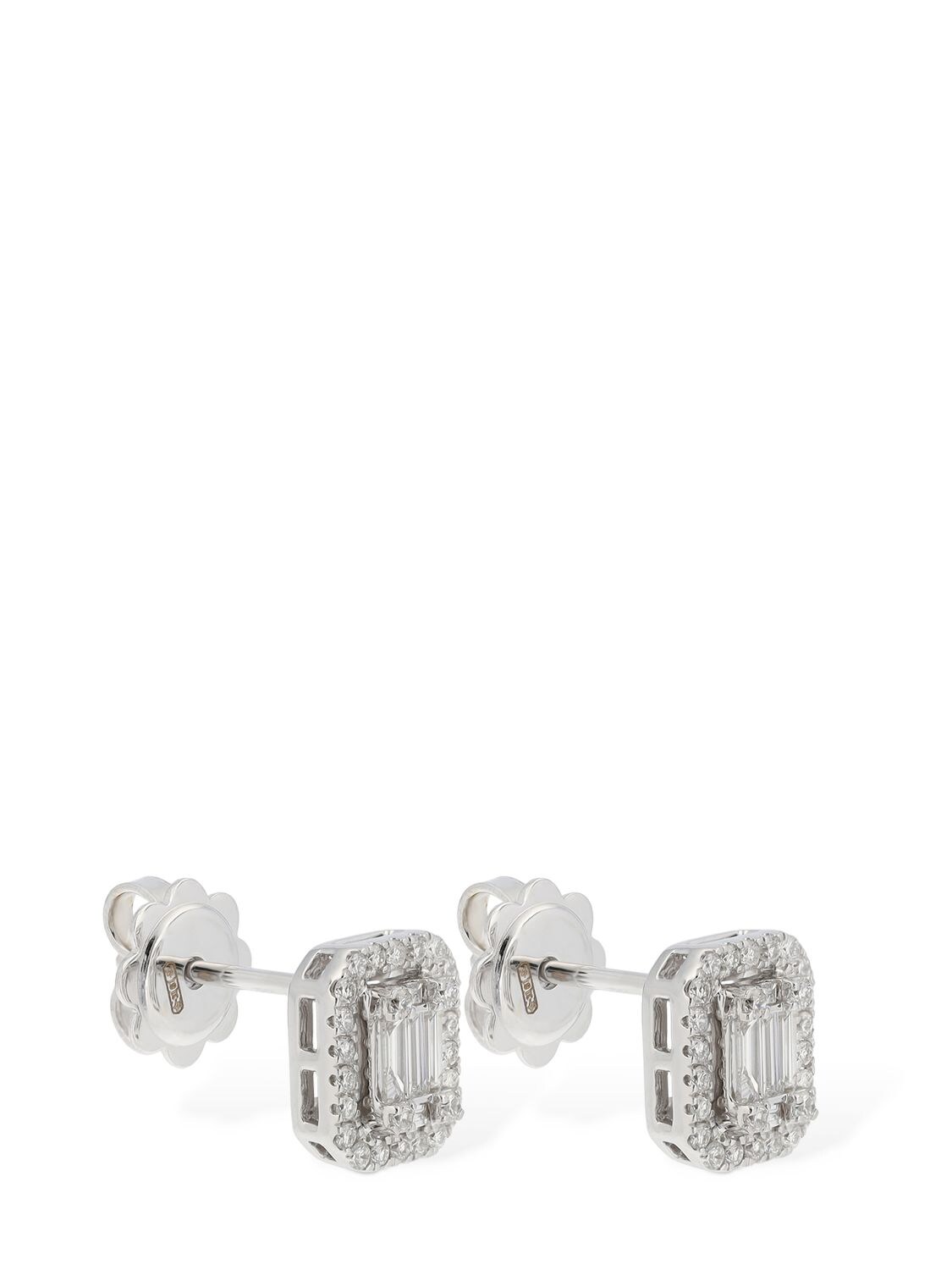 Shop Salvini Magia 18kt Gold & Diamond Stud Earrings In Silver,diamond