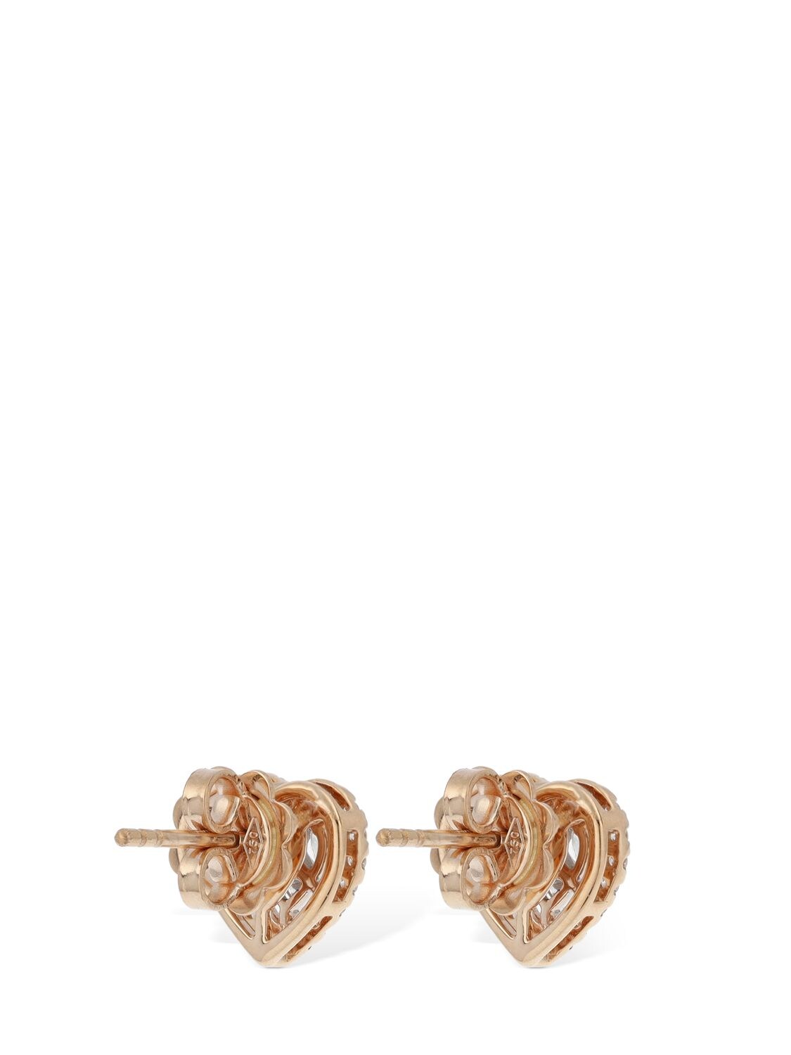 Shop Salvini Magia 18kt Gold & Diamond Stud Earrings In Rose,diamond