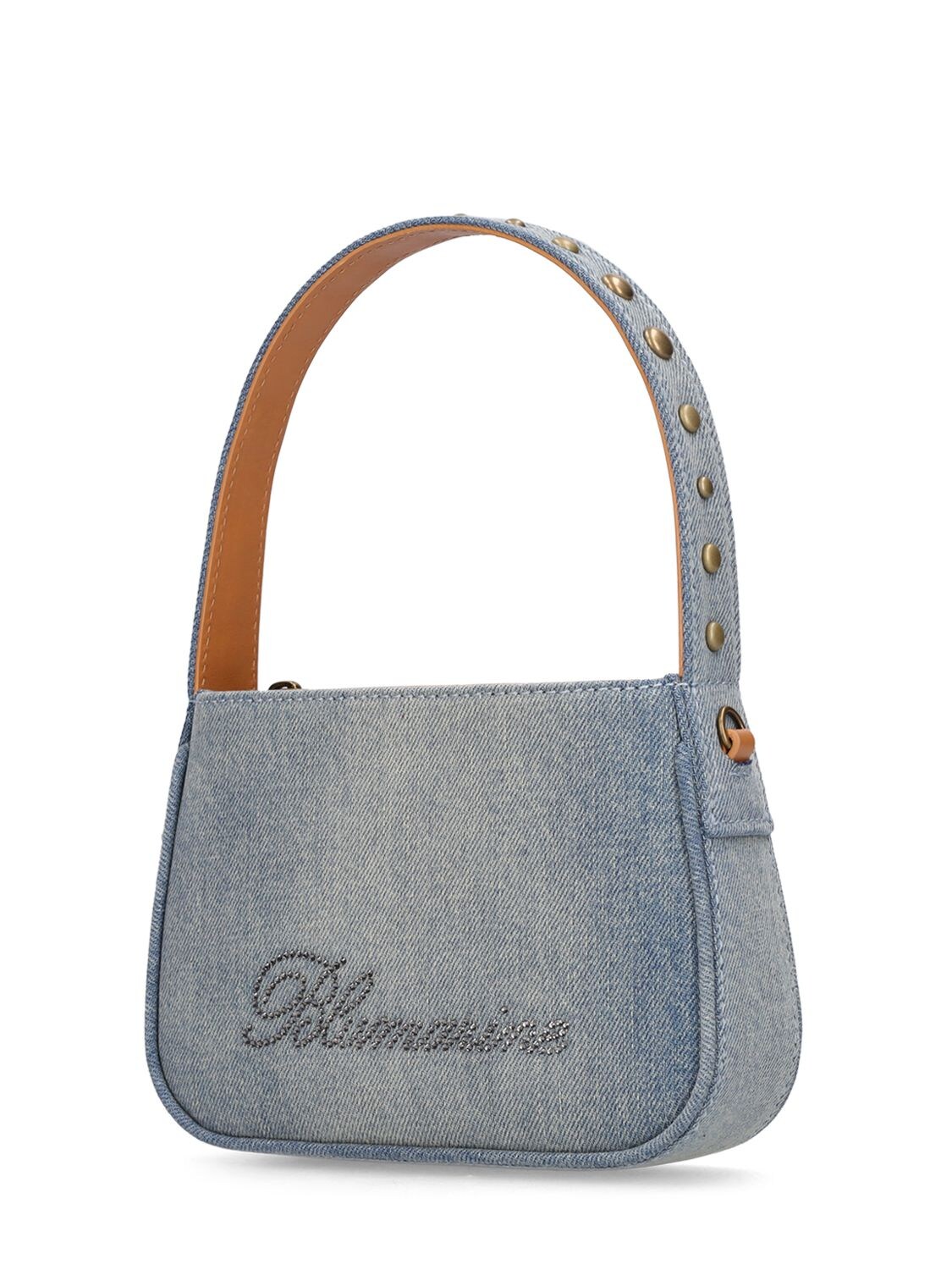 Small Denim Shoulder Bag in Grey - Blumarine