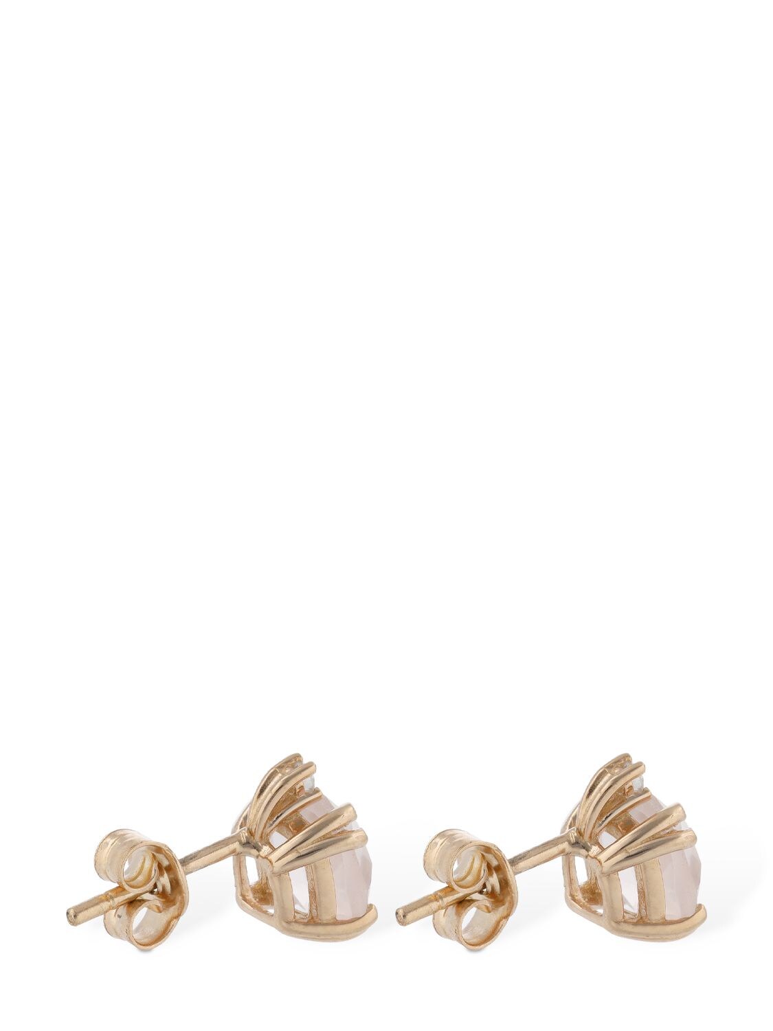 Shop Bliss Joy Candy 9kt Gold & Quartz Earrings In Pink,rosegold