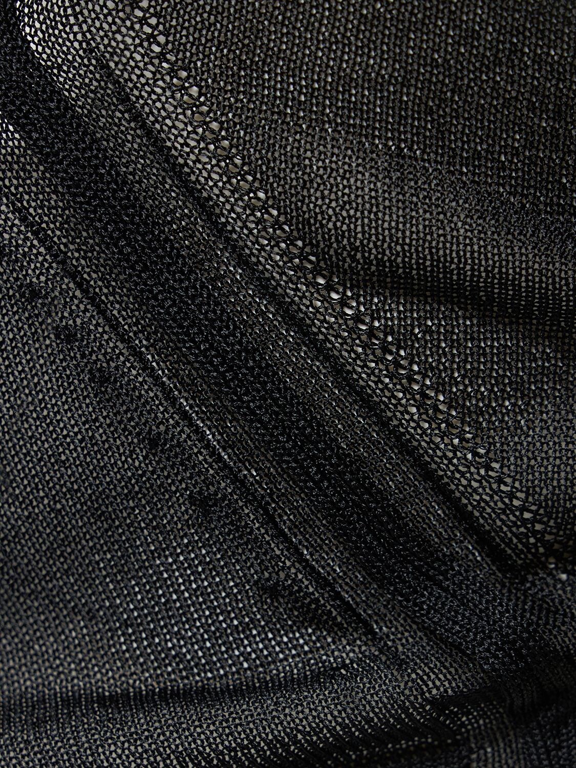 Shop Ottolinger Stretch Viscose Knit Cutout Crop Top In Black
