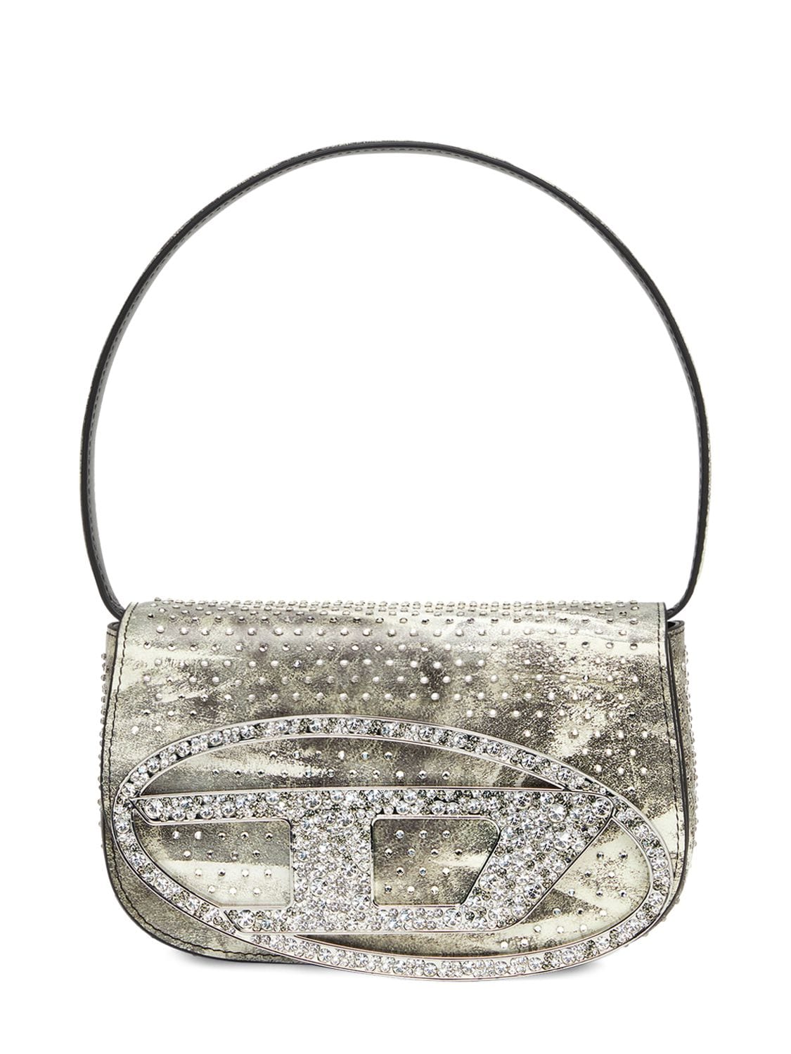 Diesel Crystal-embellished Shoulder Bag In Green