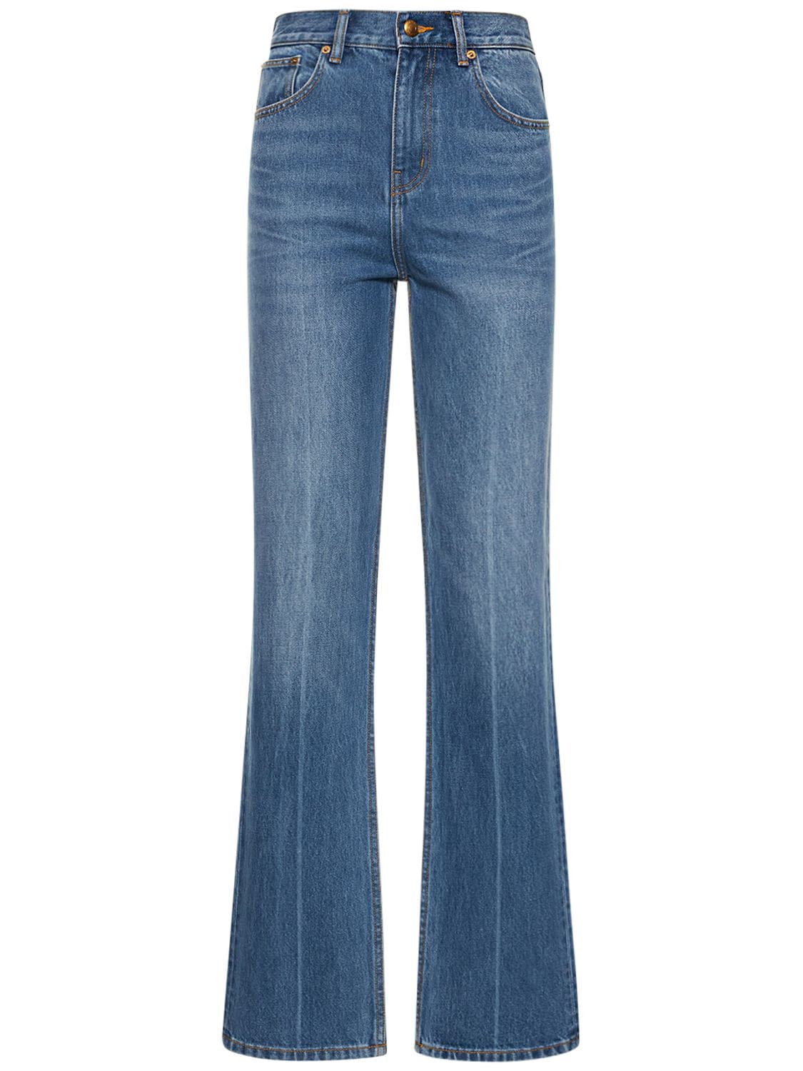 Tory Burch Cropped Boot-cut Denim Jeans In Light Wash | ModeSens