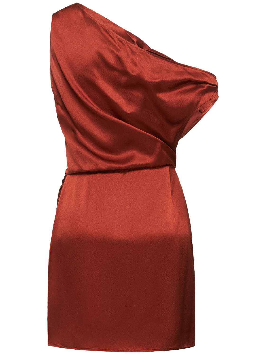Shop Reformation Alanis Silk Satin Mini Dress In Red