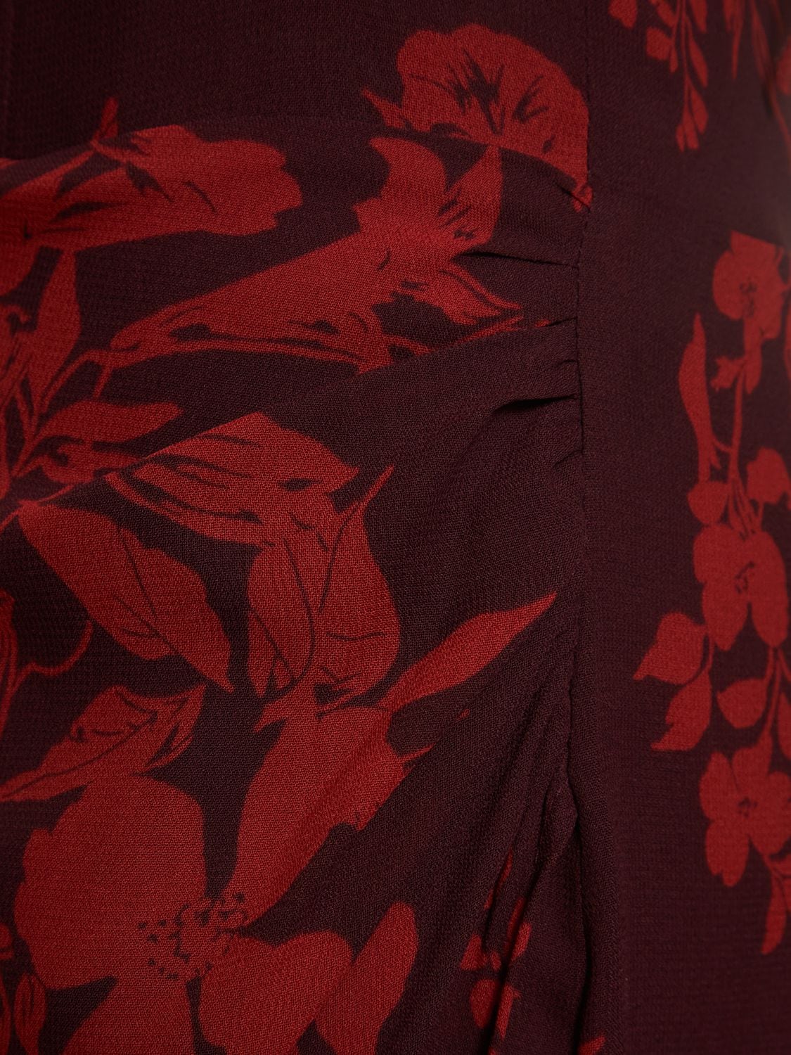 Shop Reformation Kourtney Printed Midi Dress In Red,multi