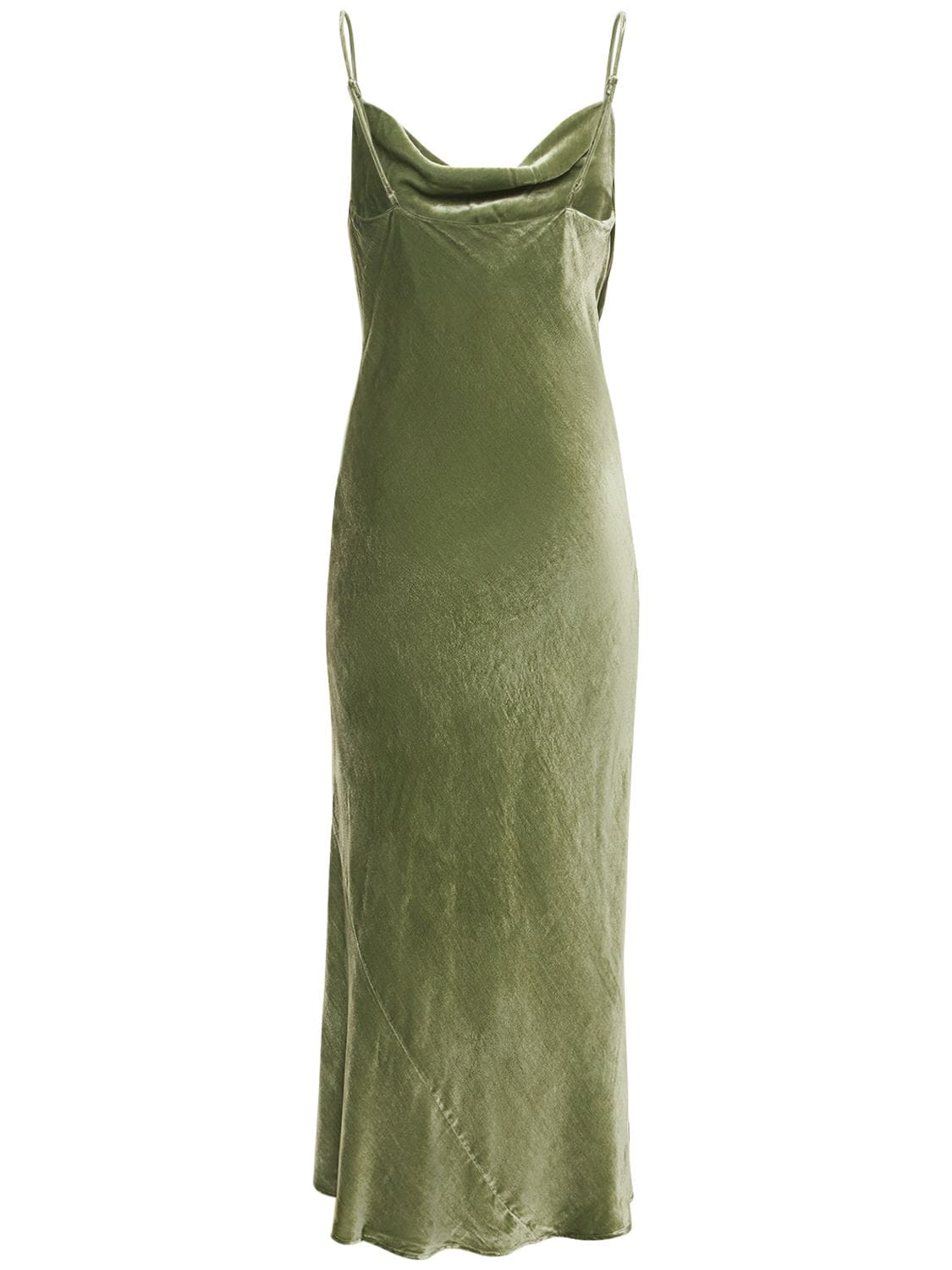 Shop Reformation Salamanca Velvet Midi Dress In Green