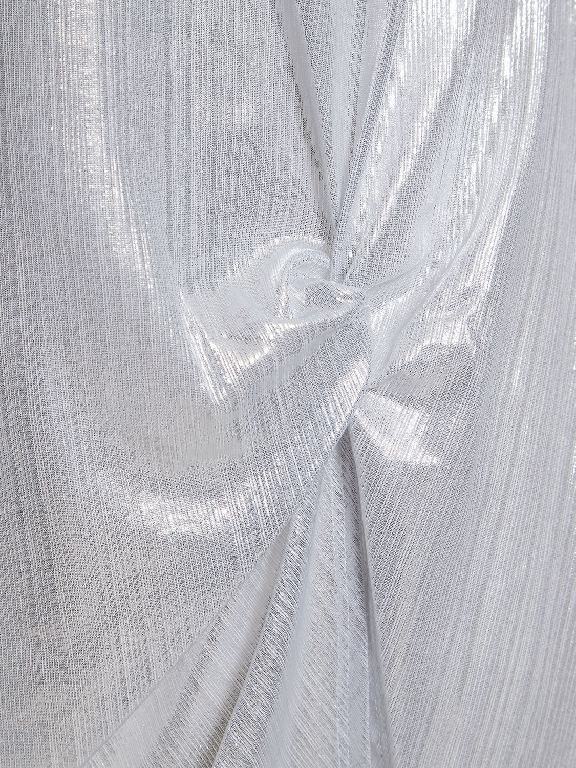 Shop Reformation Roxbury Knit Stretch Mini Dress In Silver
