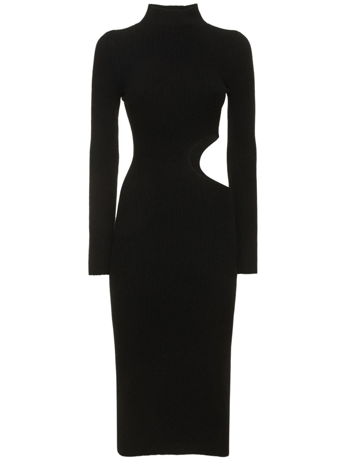 Shop Reformation Vallo Cutout Cashmere Knit Midi Dress In Black