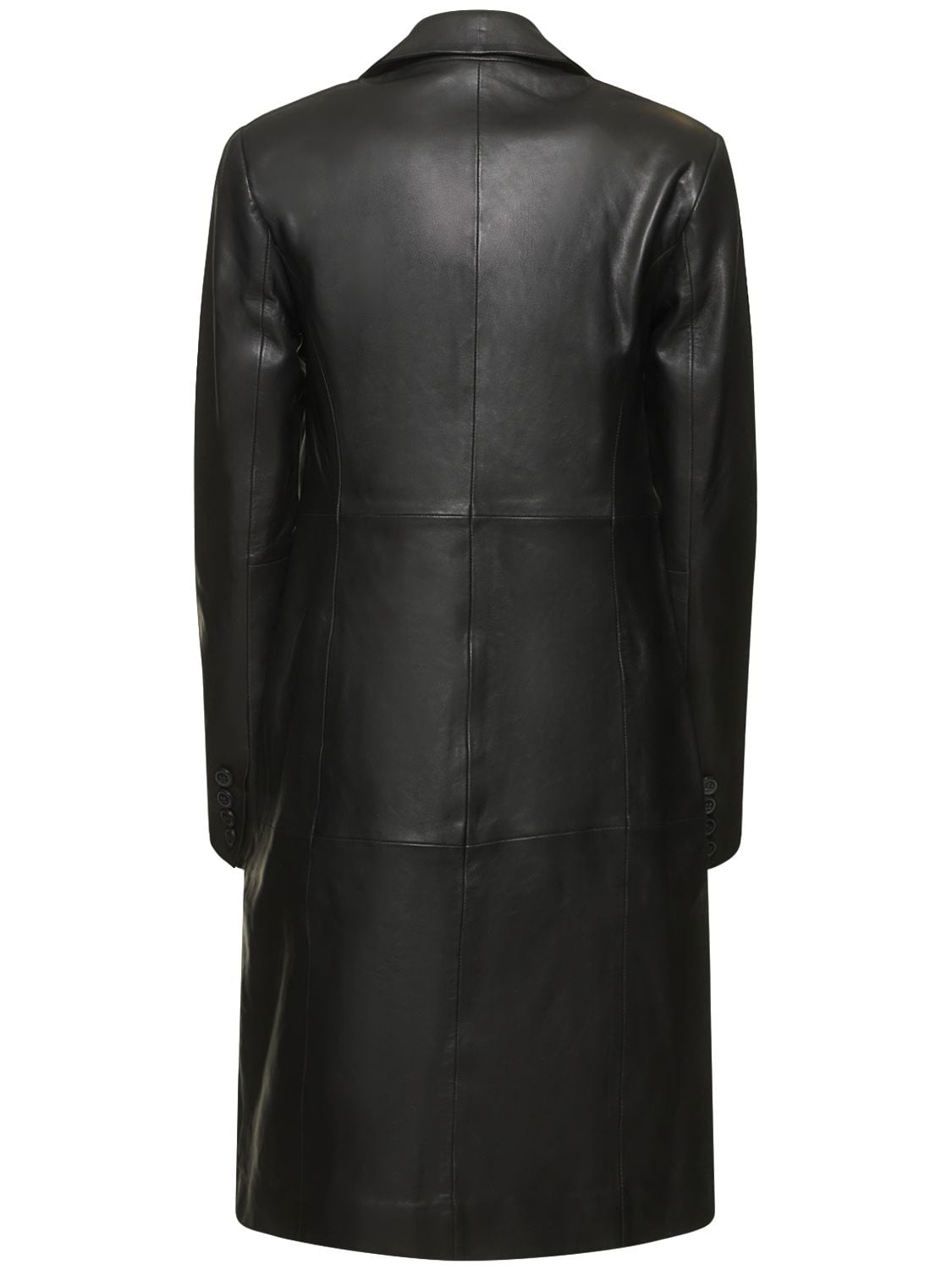 Shop Reformation Veda Crosby Leather Trench Coat In Black