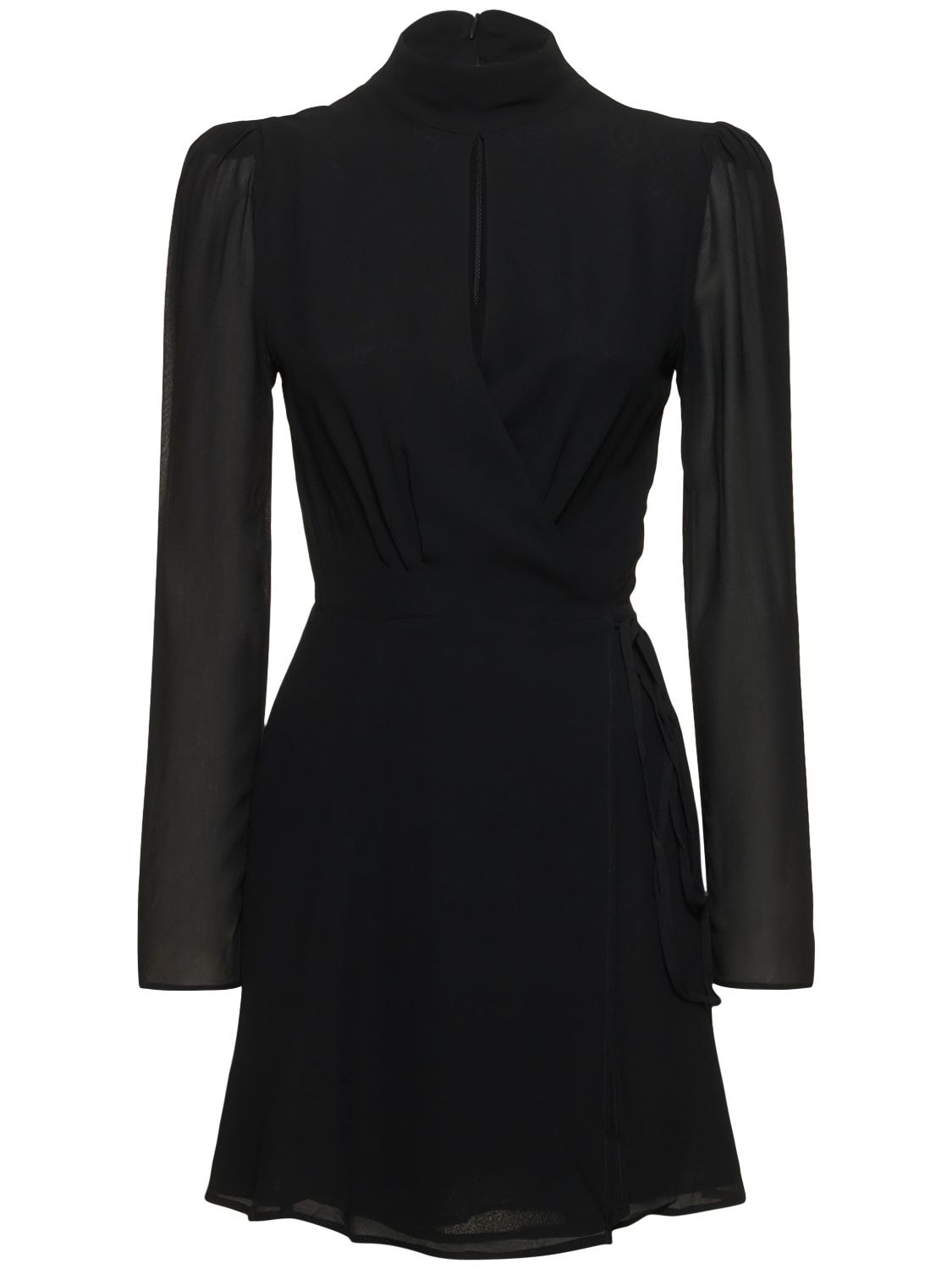 Shop Reformation Ottessa Knitted Mini Dress In Black