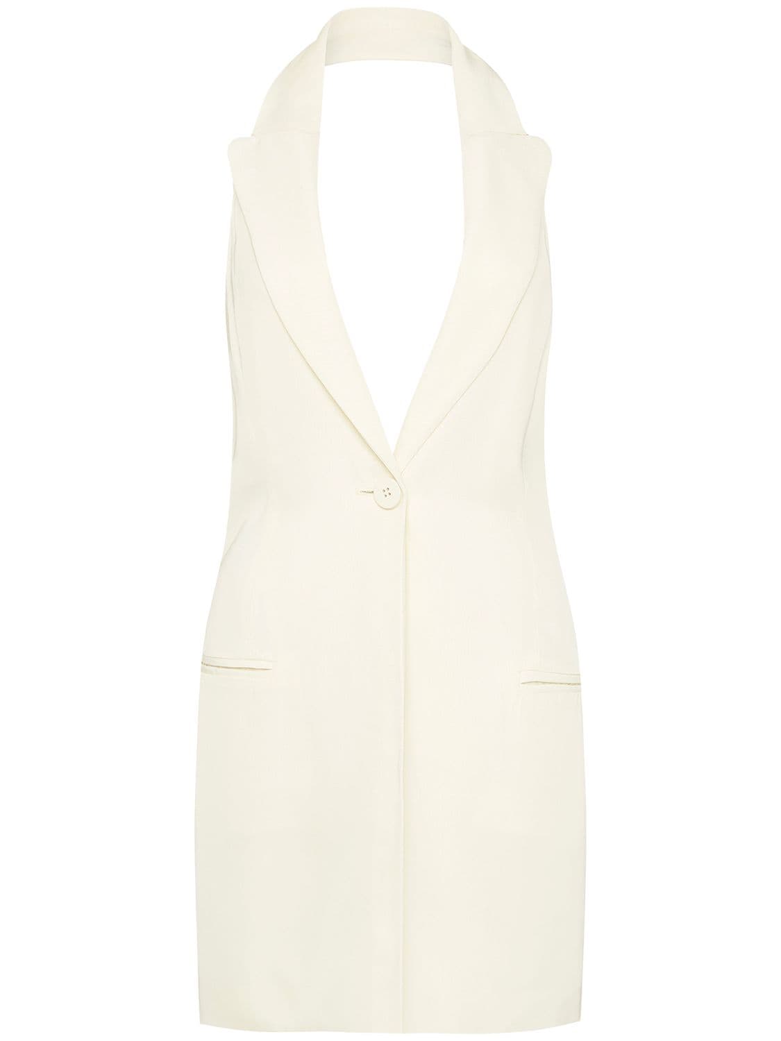 St.agni Helm Viscose Twill Halter Neck Waistcoat In White